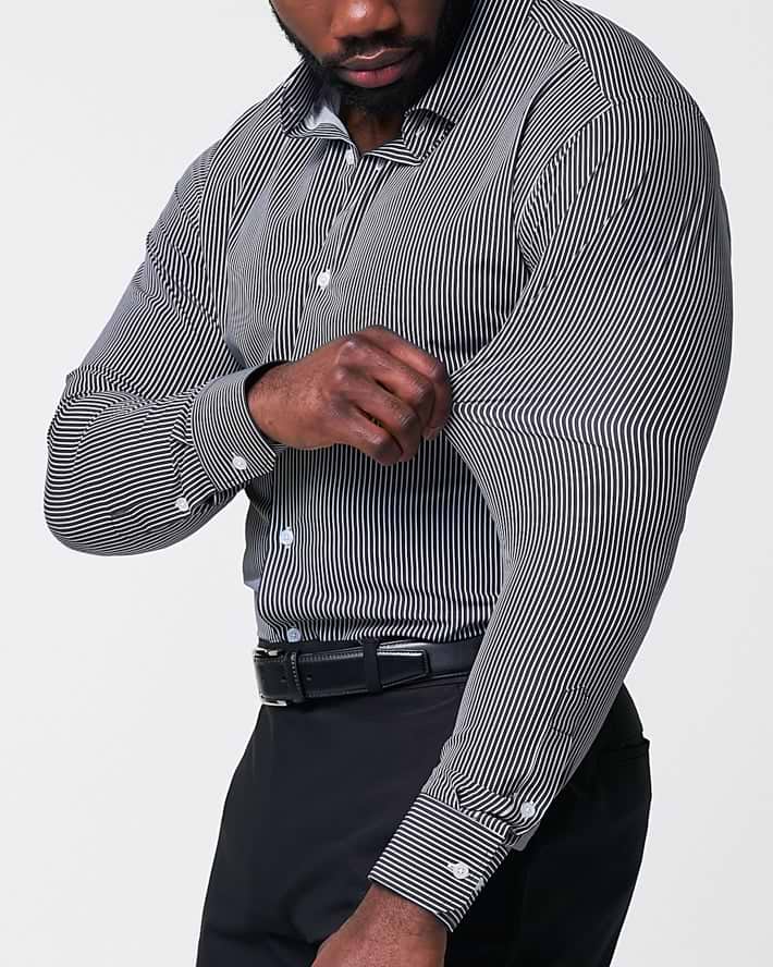 "The Limestone" Charcoal & White Pinstripe