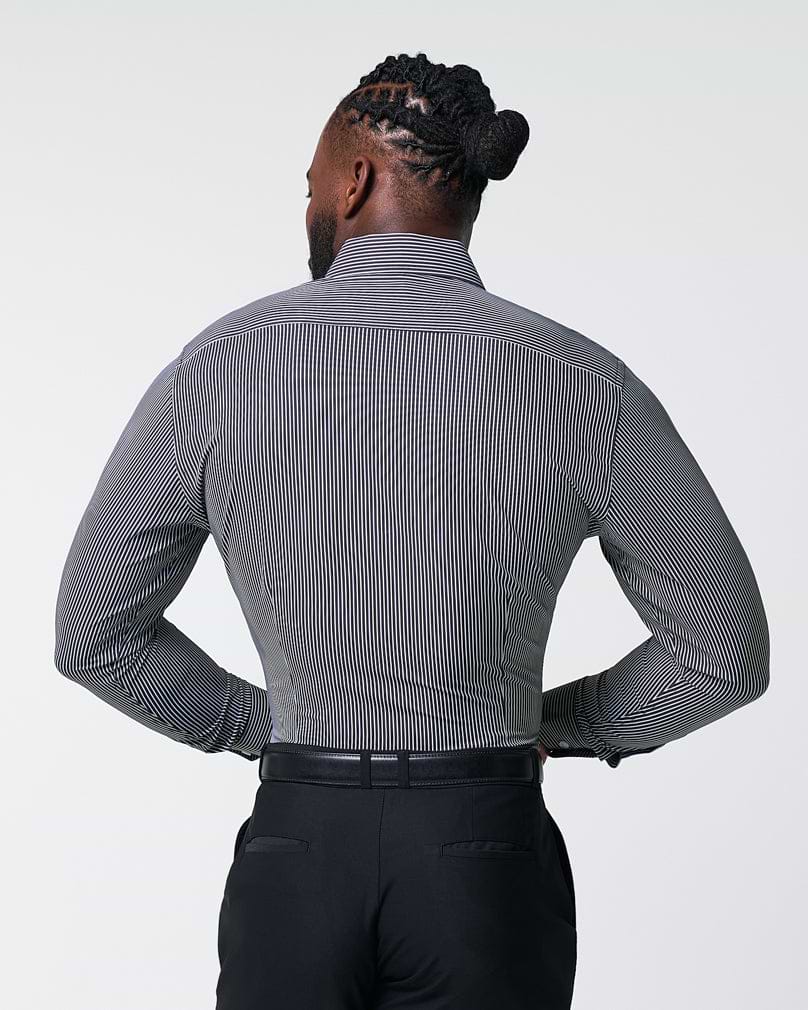 "The Limestone" Charcoal & White Pinstripe