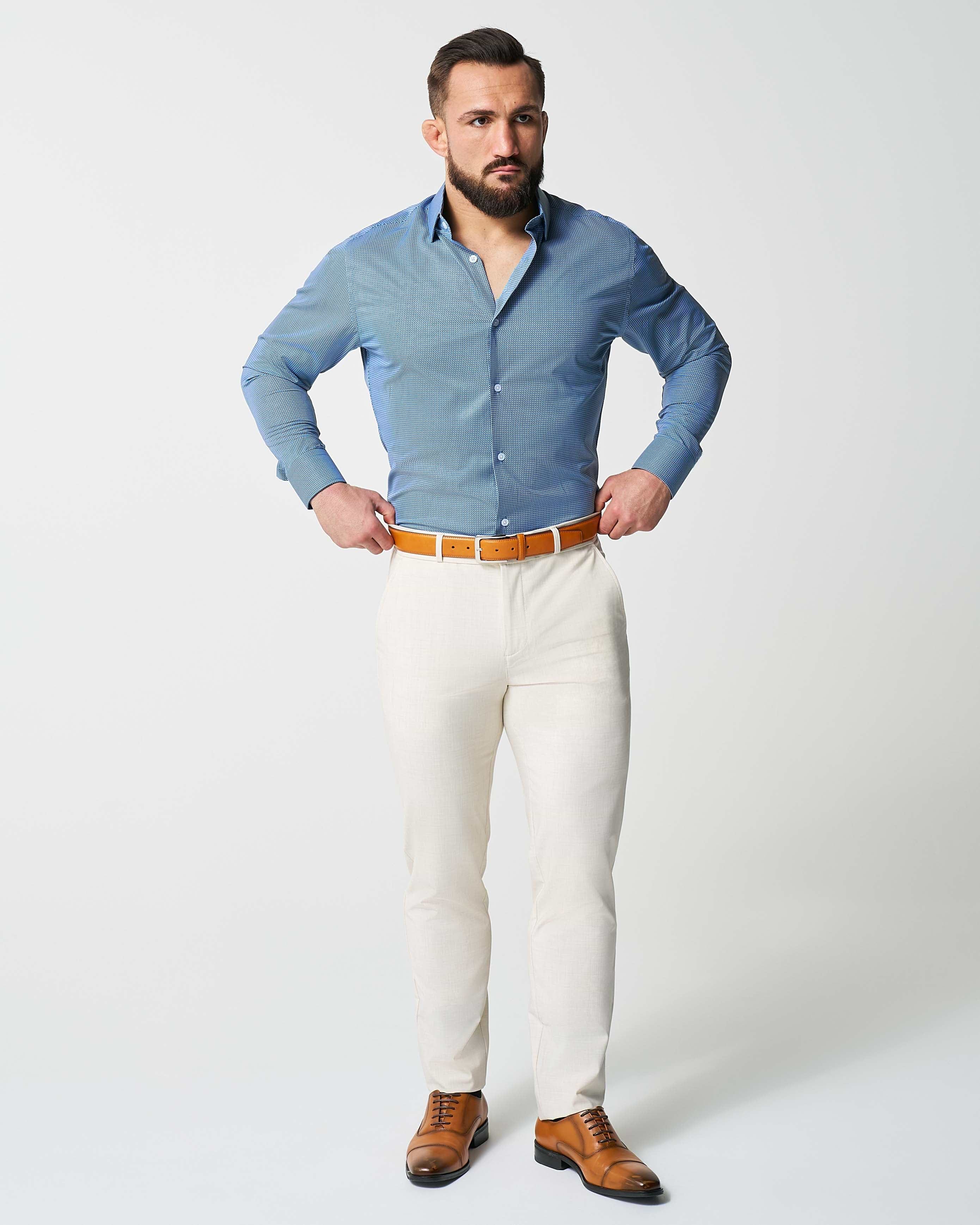 "The Lamar" Light Blue, Black & White Geo Weave