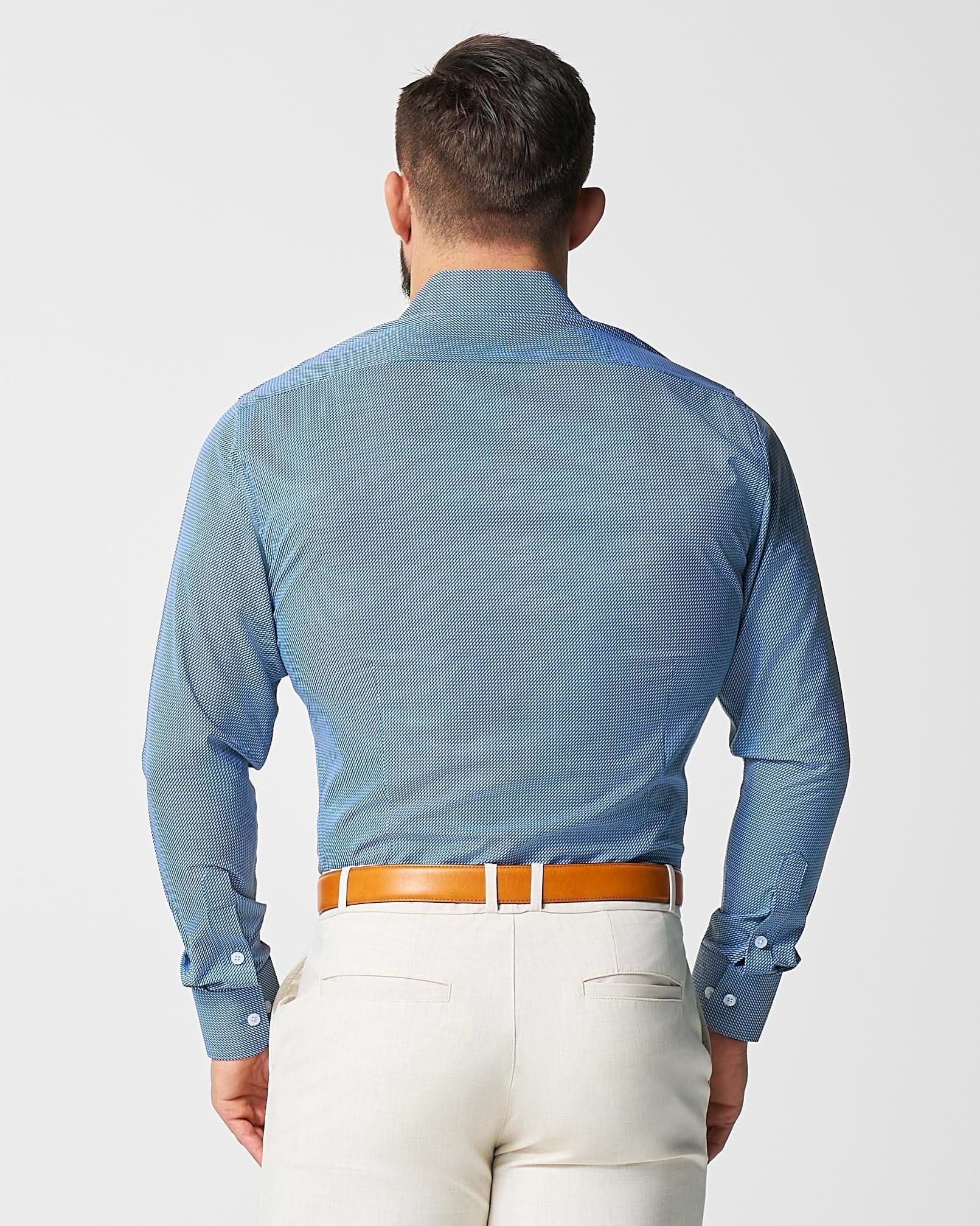 "The Lamar" Light Blue, Black & White Geo Weave