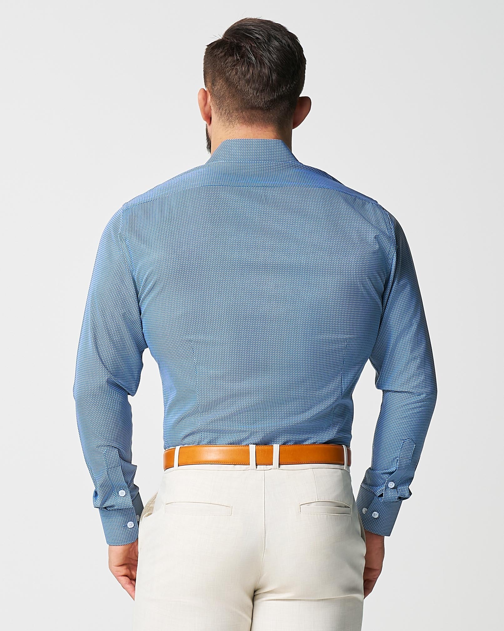 "The Lamar" Light Blue, Black & White Geo Weave