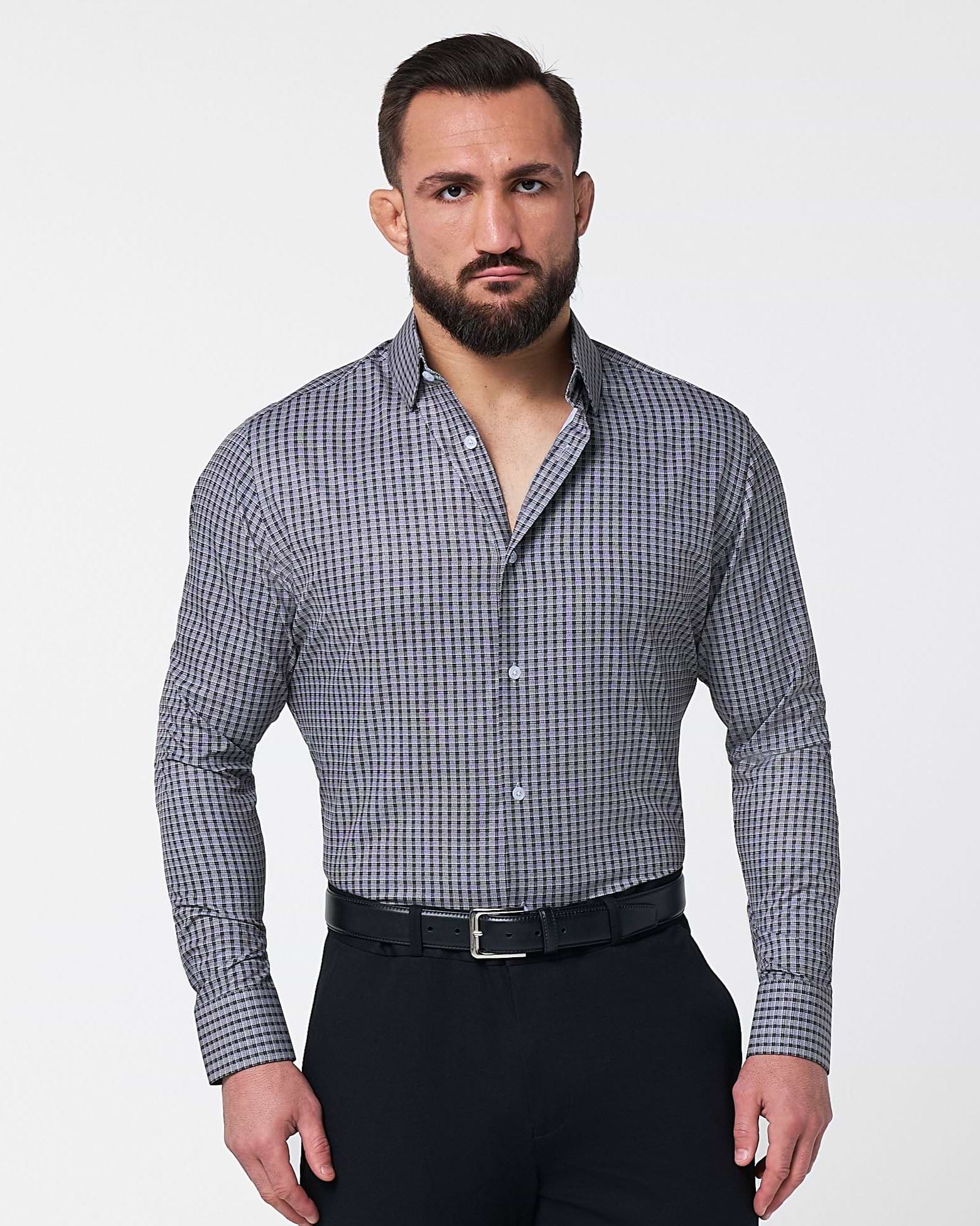 "The Mantle" White & Black Plaid