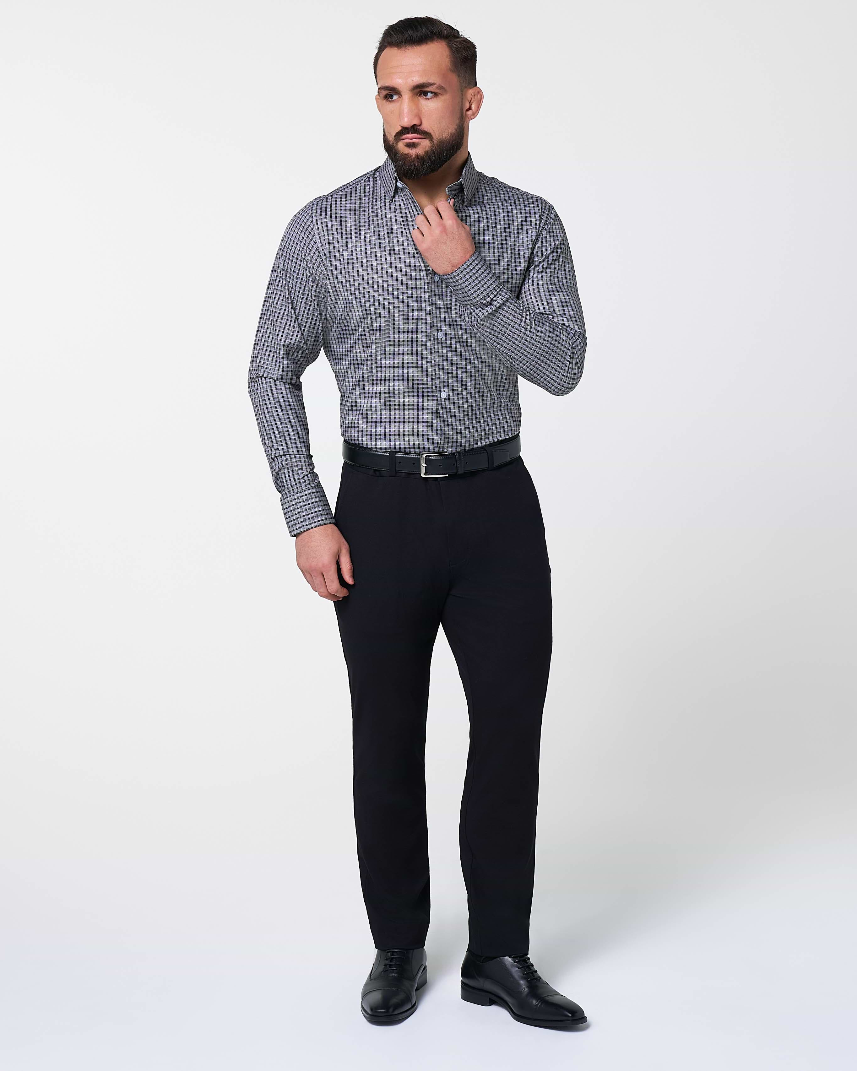 "The Mantle" White & Black Plaid