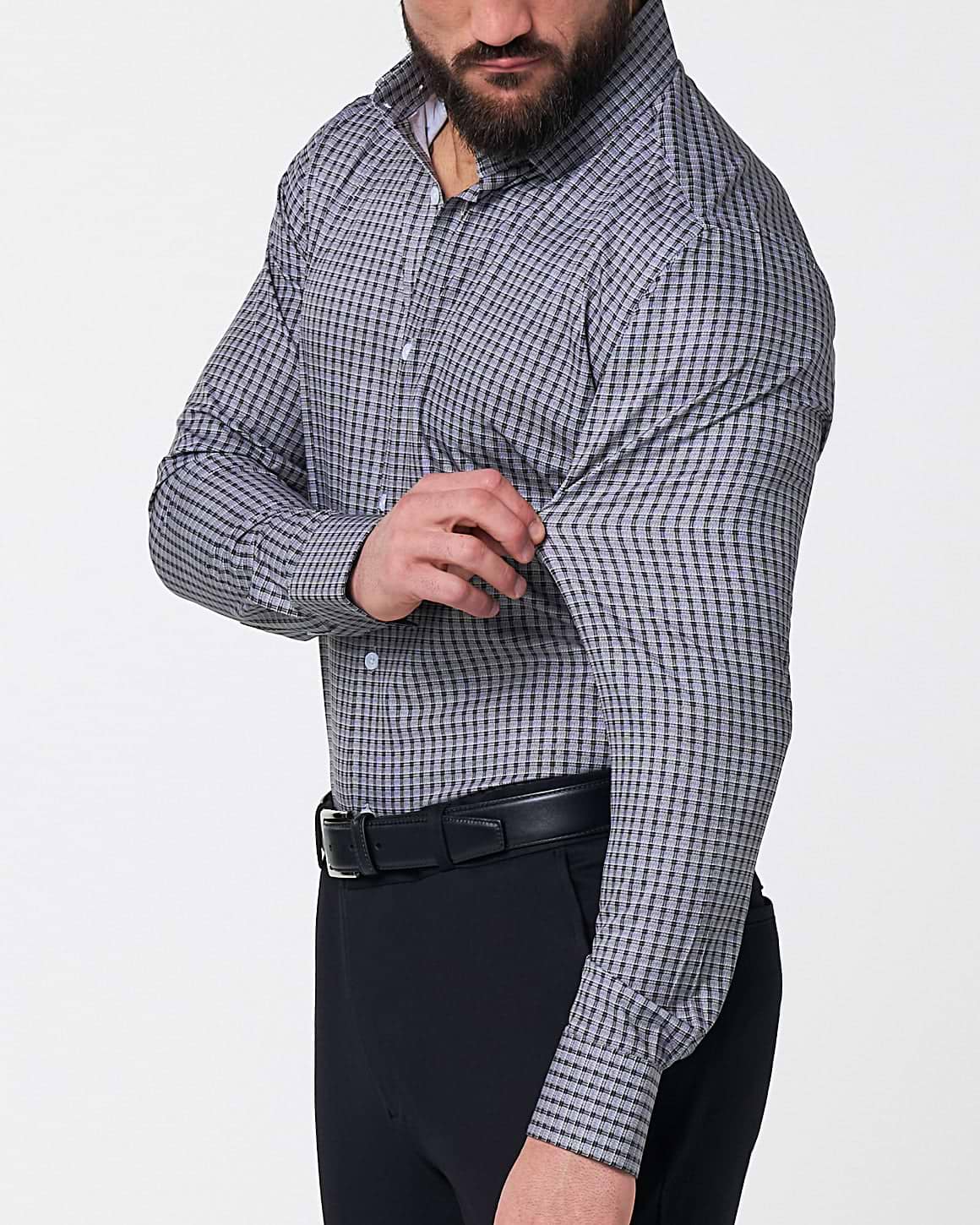 "The Mantle" White & Black Plaid