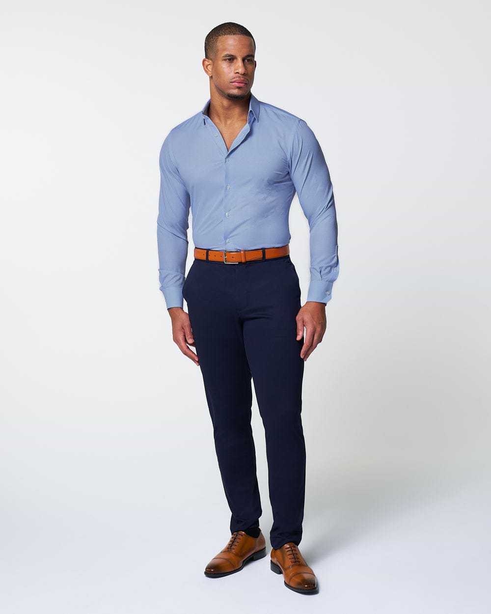 "The Morrison" Blue & White Mini Pattern - Classic Fit