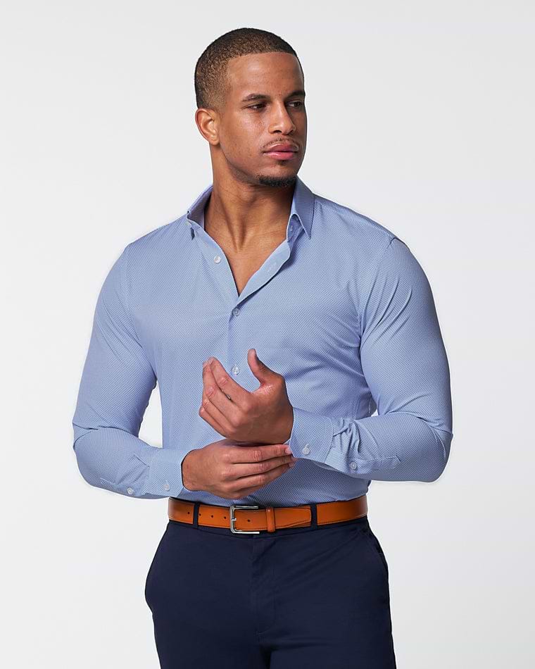 "The Morrison" Blue & White Mini Pattern - Classic Fit