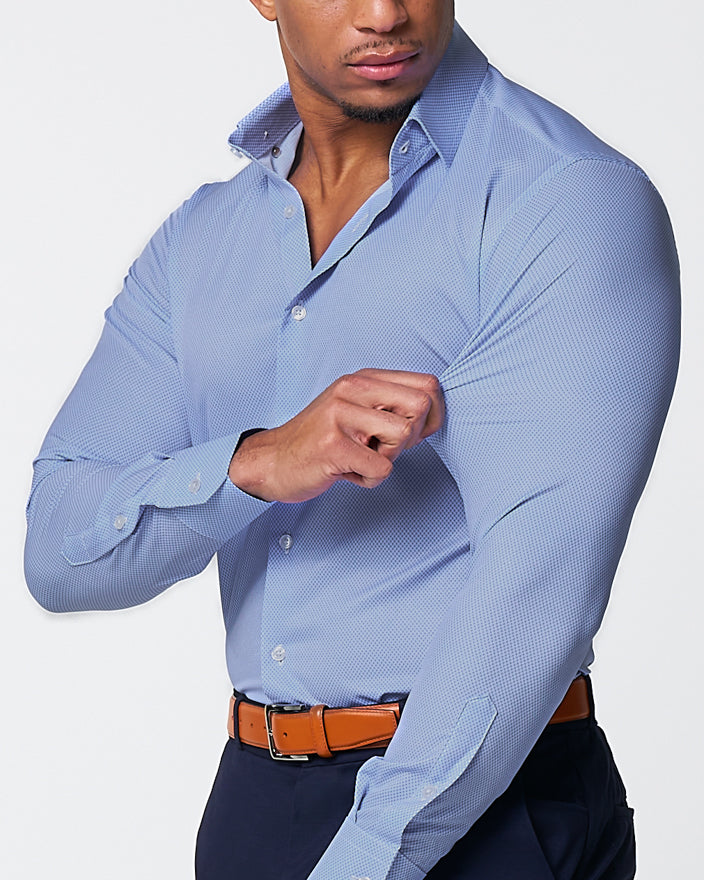 "The Morrison" Blue & White Mini Pattern - Classic Fit