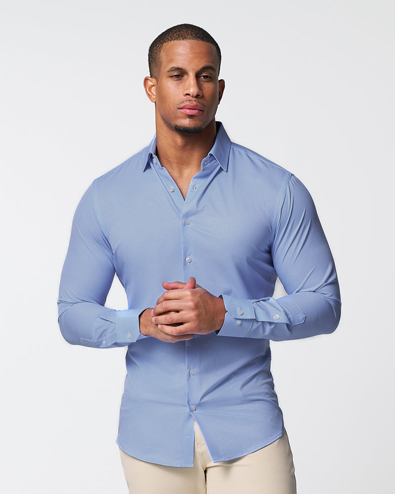 "The Morrison" Blue & White Mini Pattern - Classic Fit