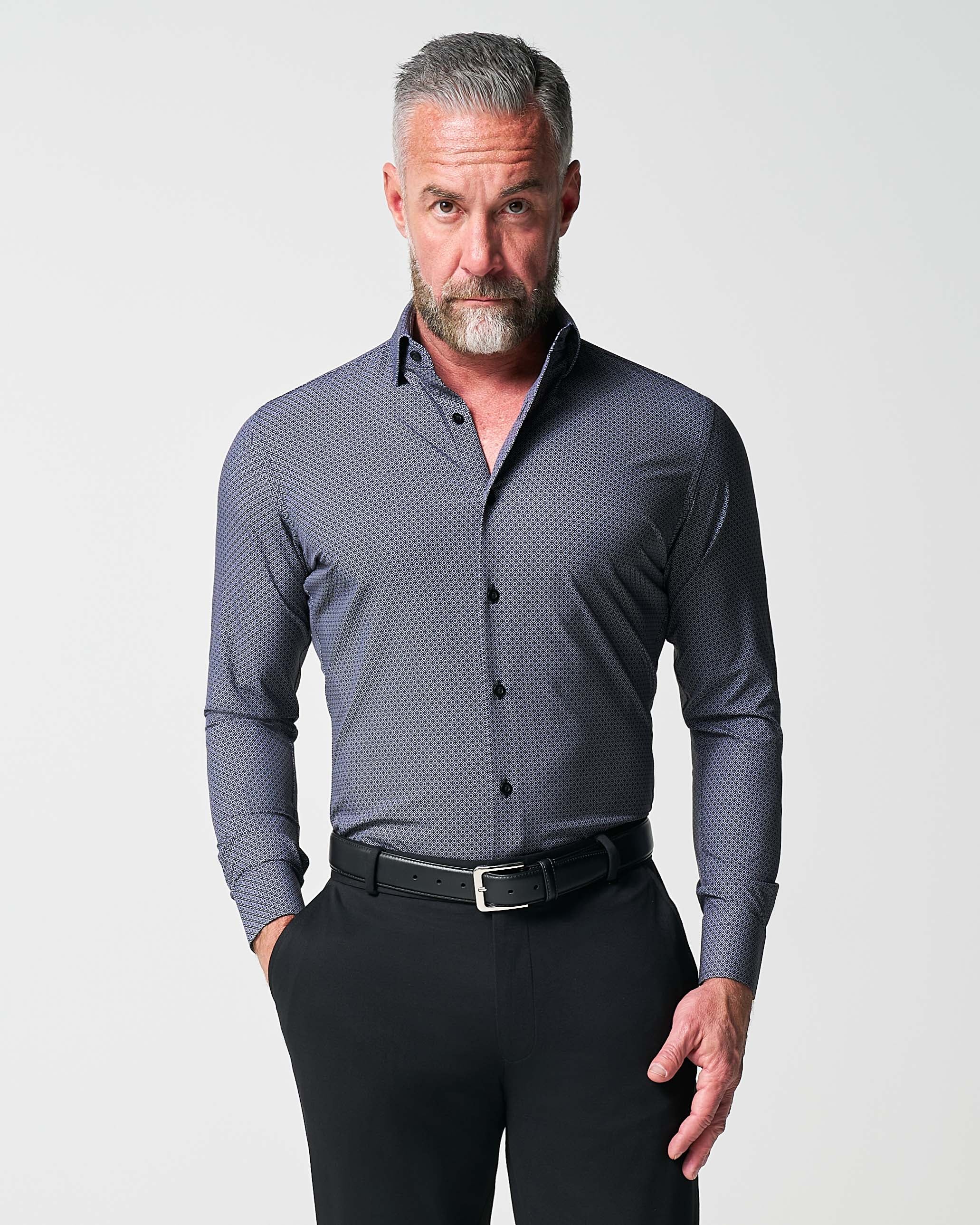 "The Remington" Black and White Star Geo Print