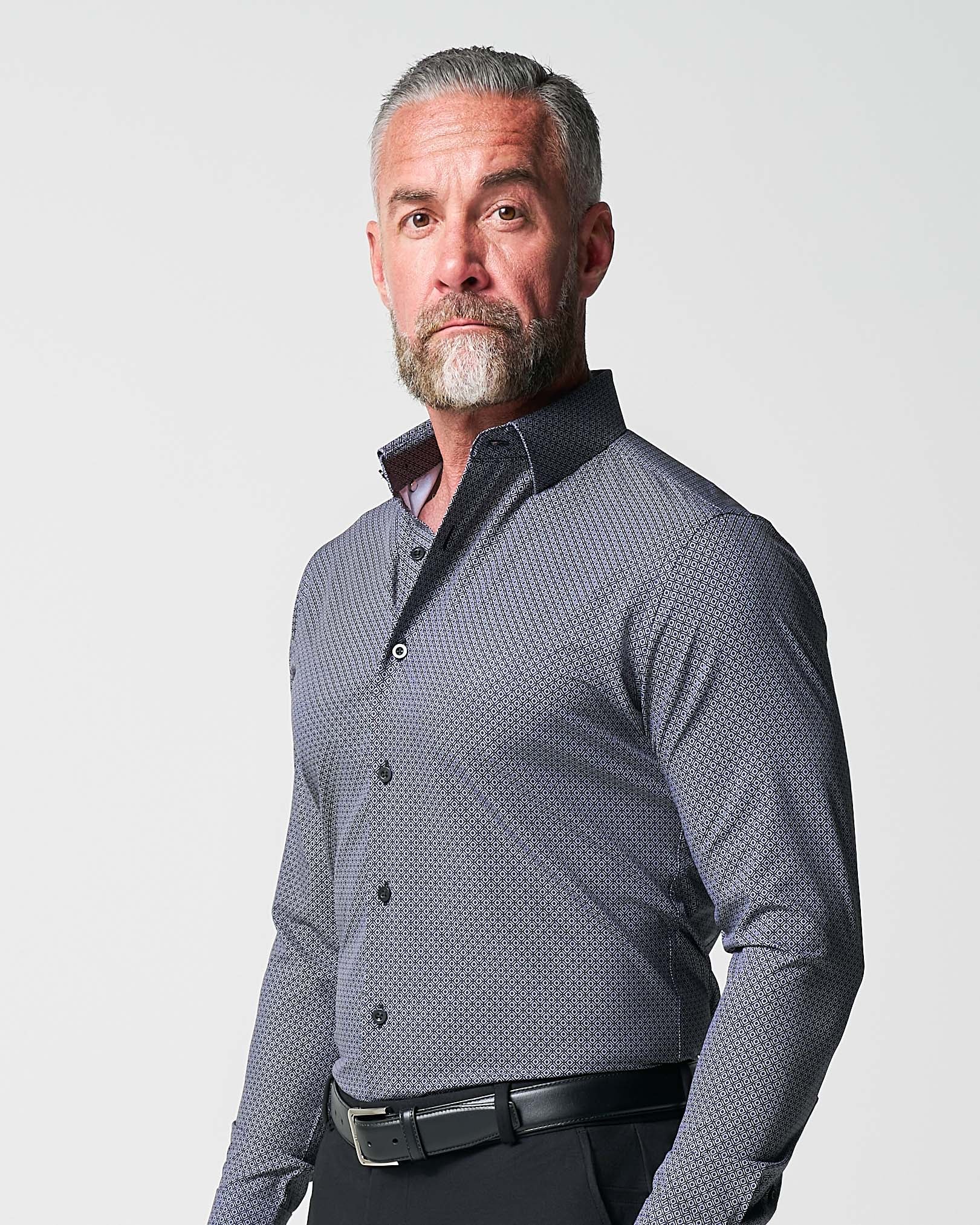 "The Remington" Black and White Star Geo Print