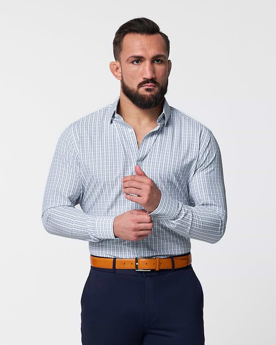 "The Rye" Grey, White & Navy Mid Check