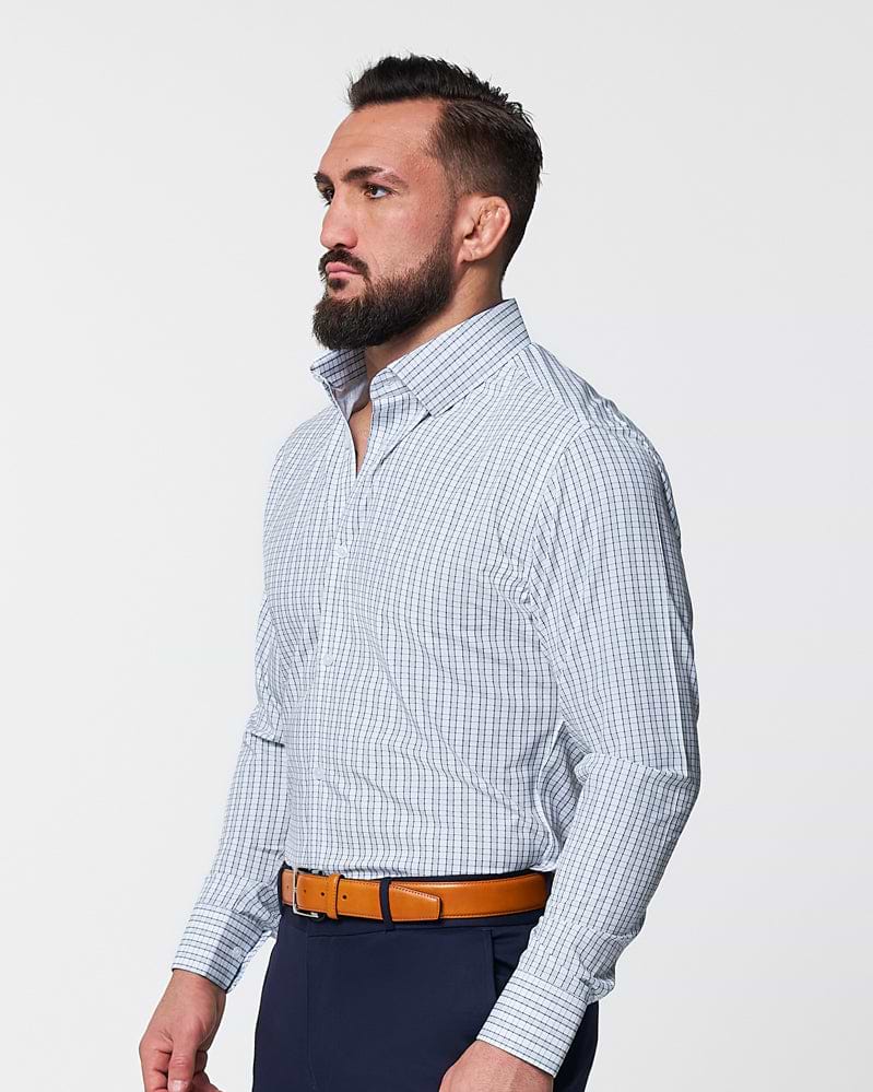 "The Rye" Grey, White & Navy Mid Check