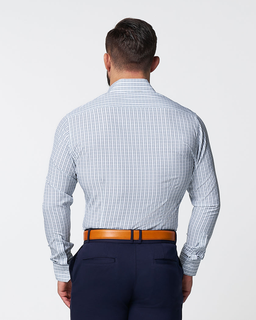 "The Rye" Grey, White & Navy Mid Check