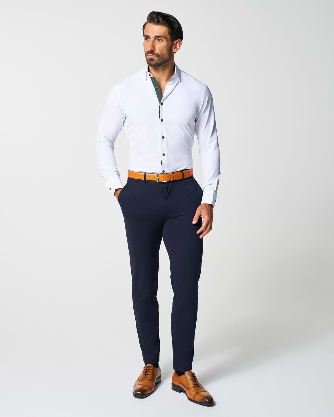 "The Smokey" Solid White With Olive Accents