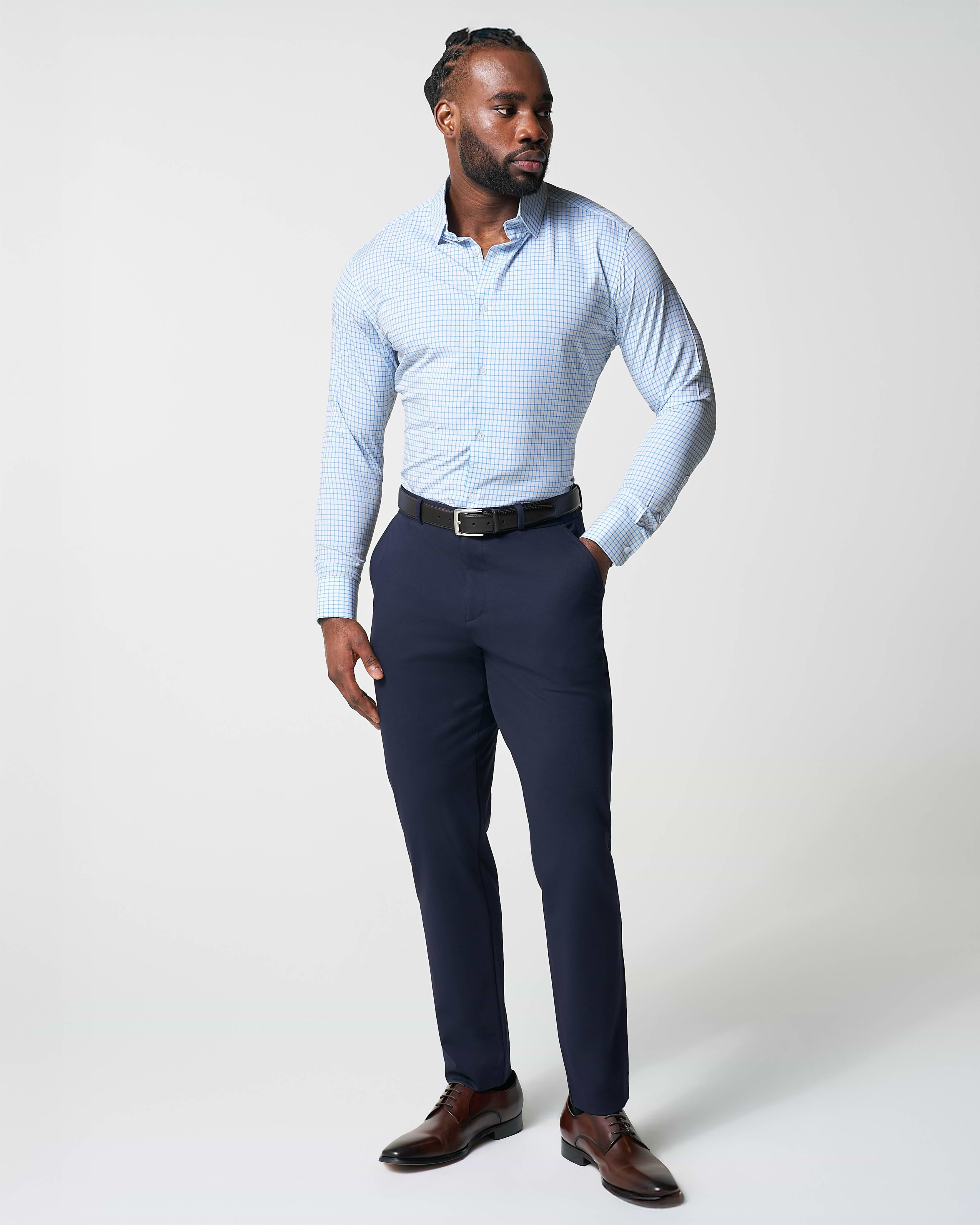 "The Soho" Light Blue Windowpane