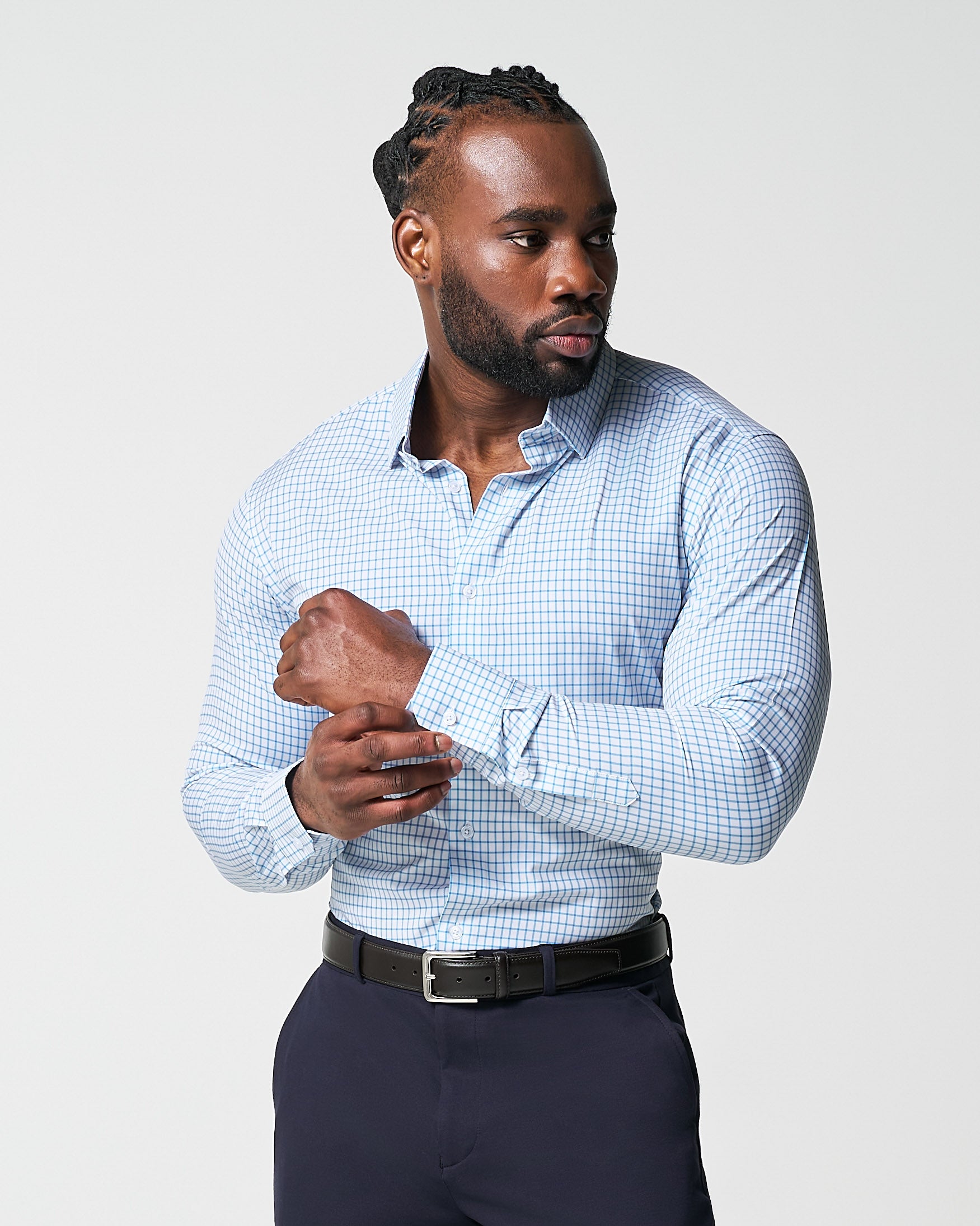 "The Soho" Light Blue Windowpane