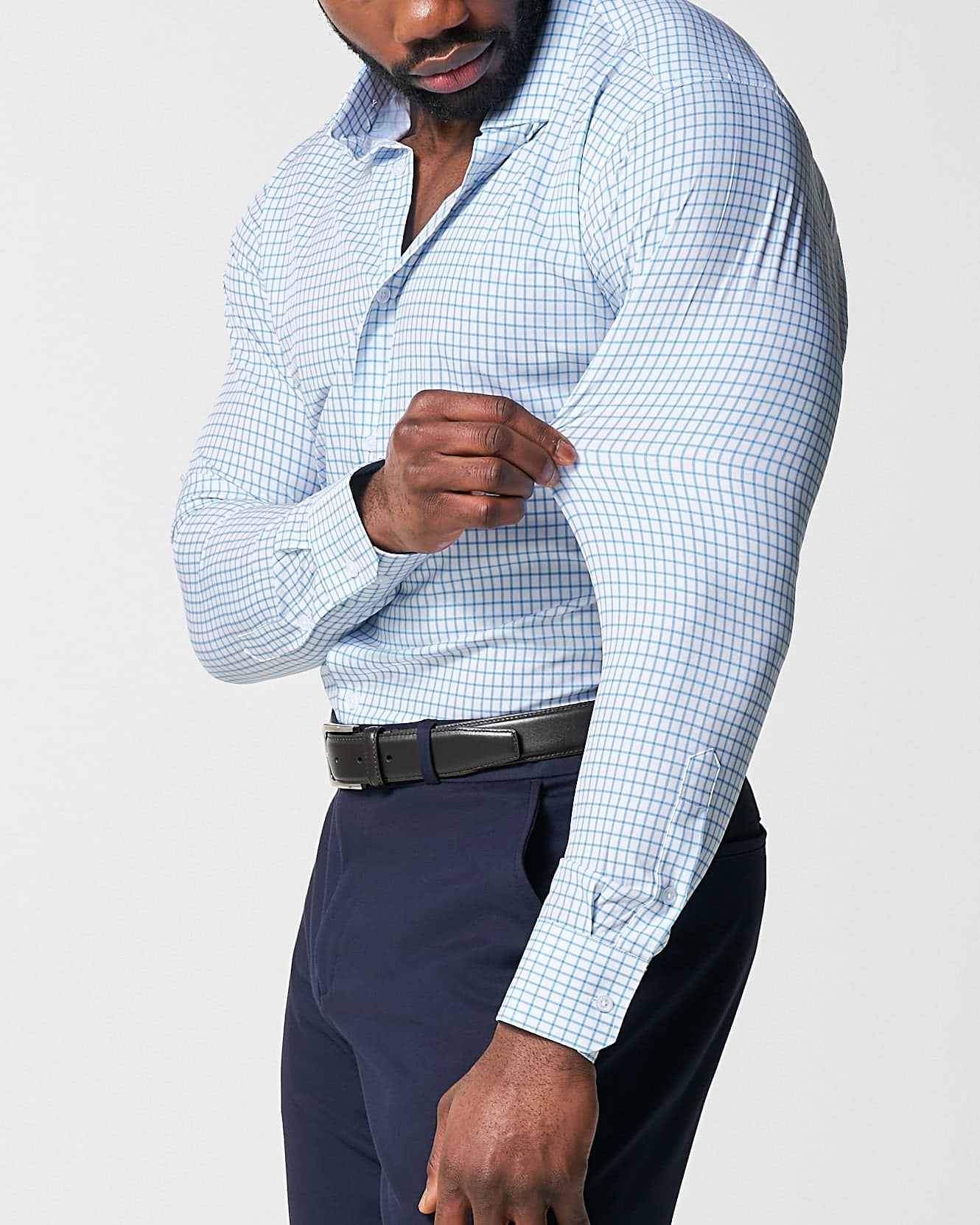 "The Soho" Light Blue Windowpane