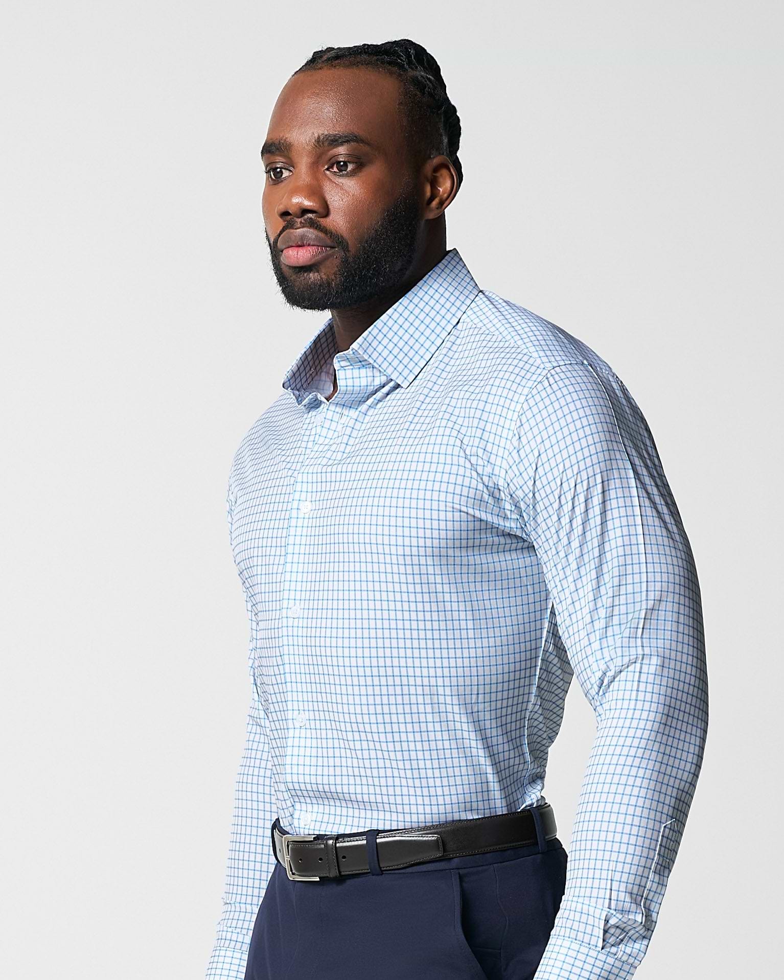 "The Soho" Light Blue Windowpane