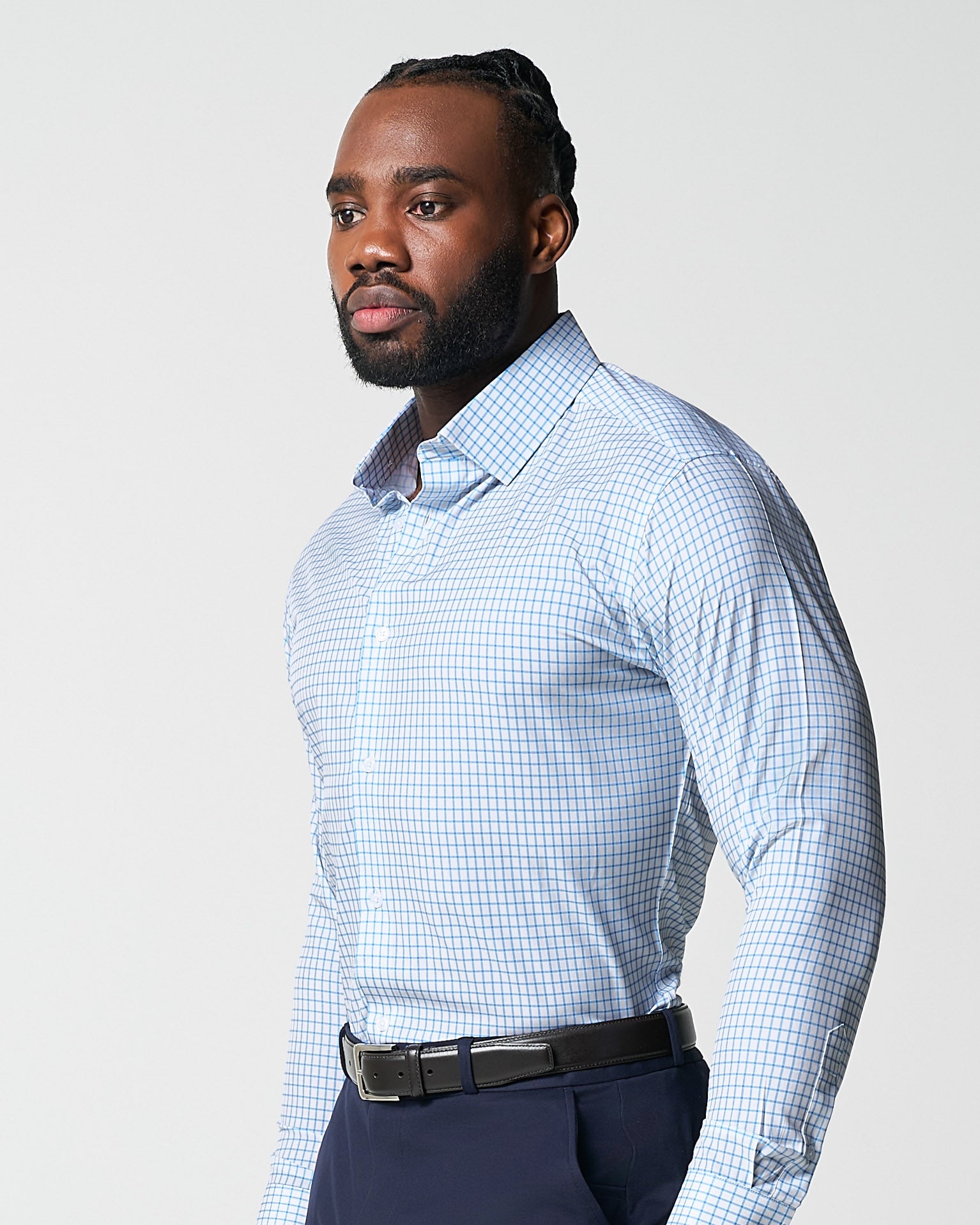 "The Soho" Light Blue Windowpane