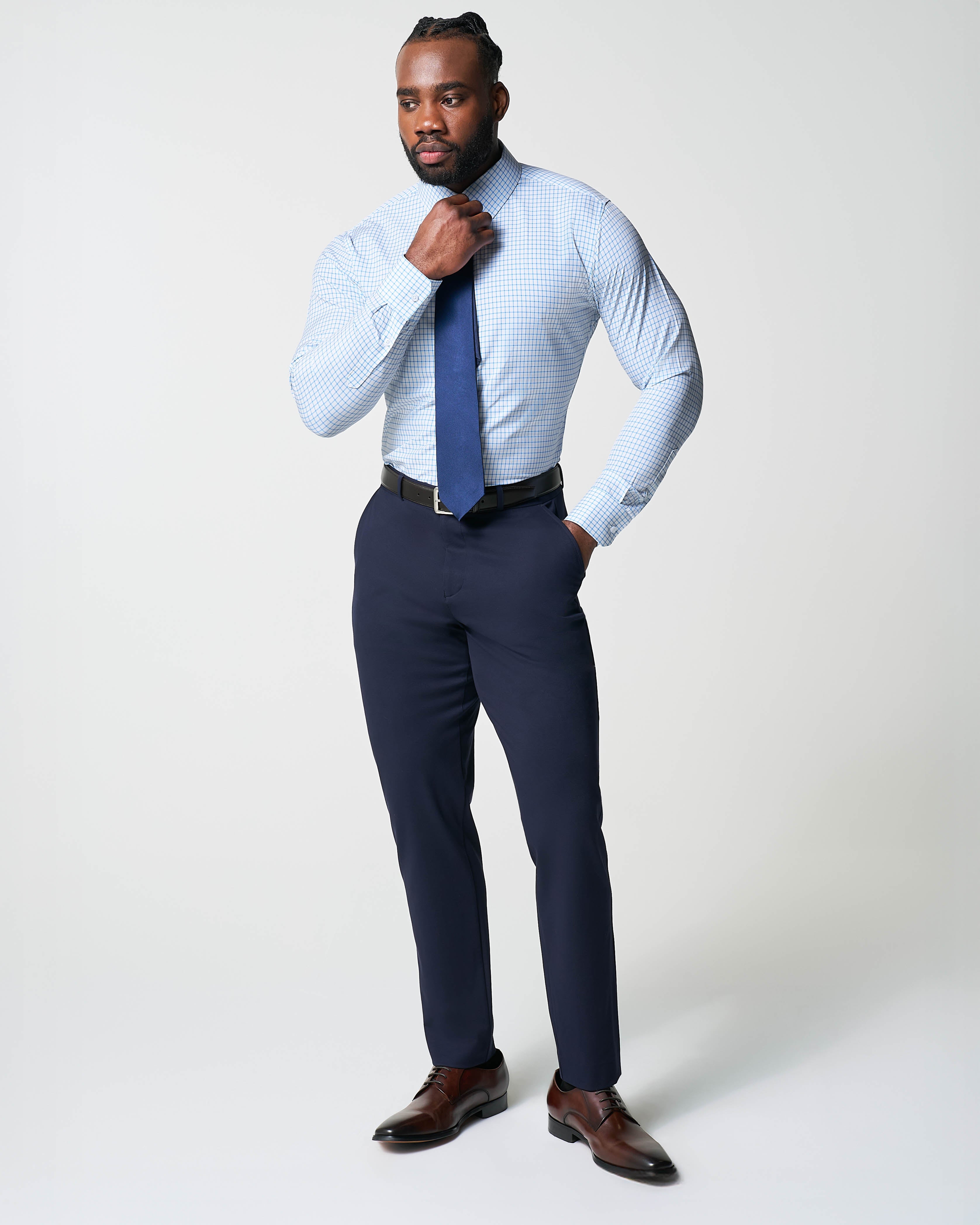 "The Soho" Light Blue Windowpane