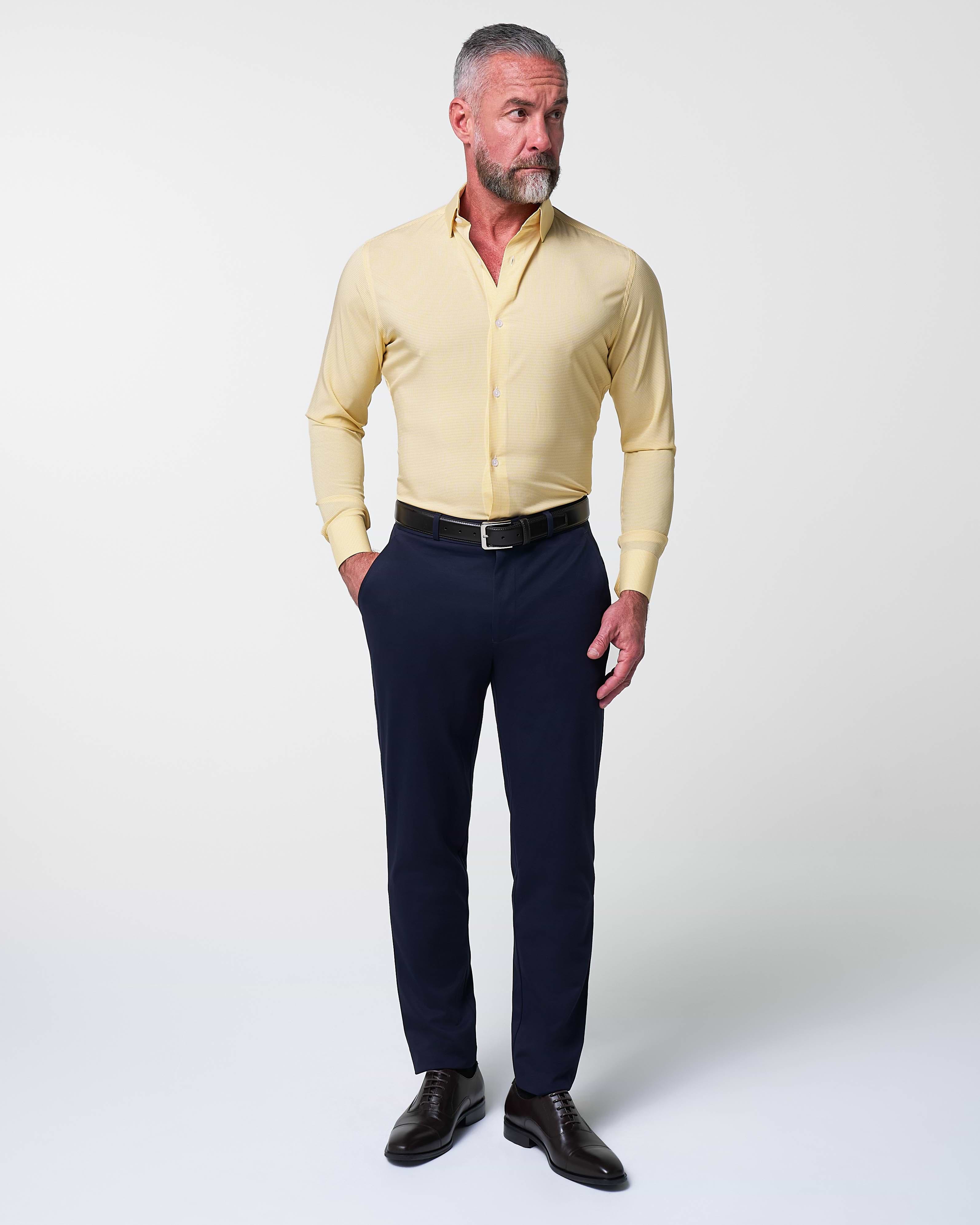 "The Stanley" Yellow Microcheck