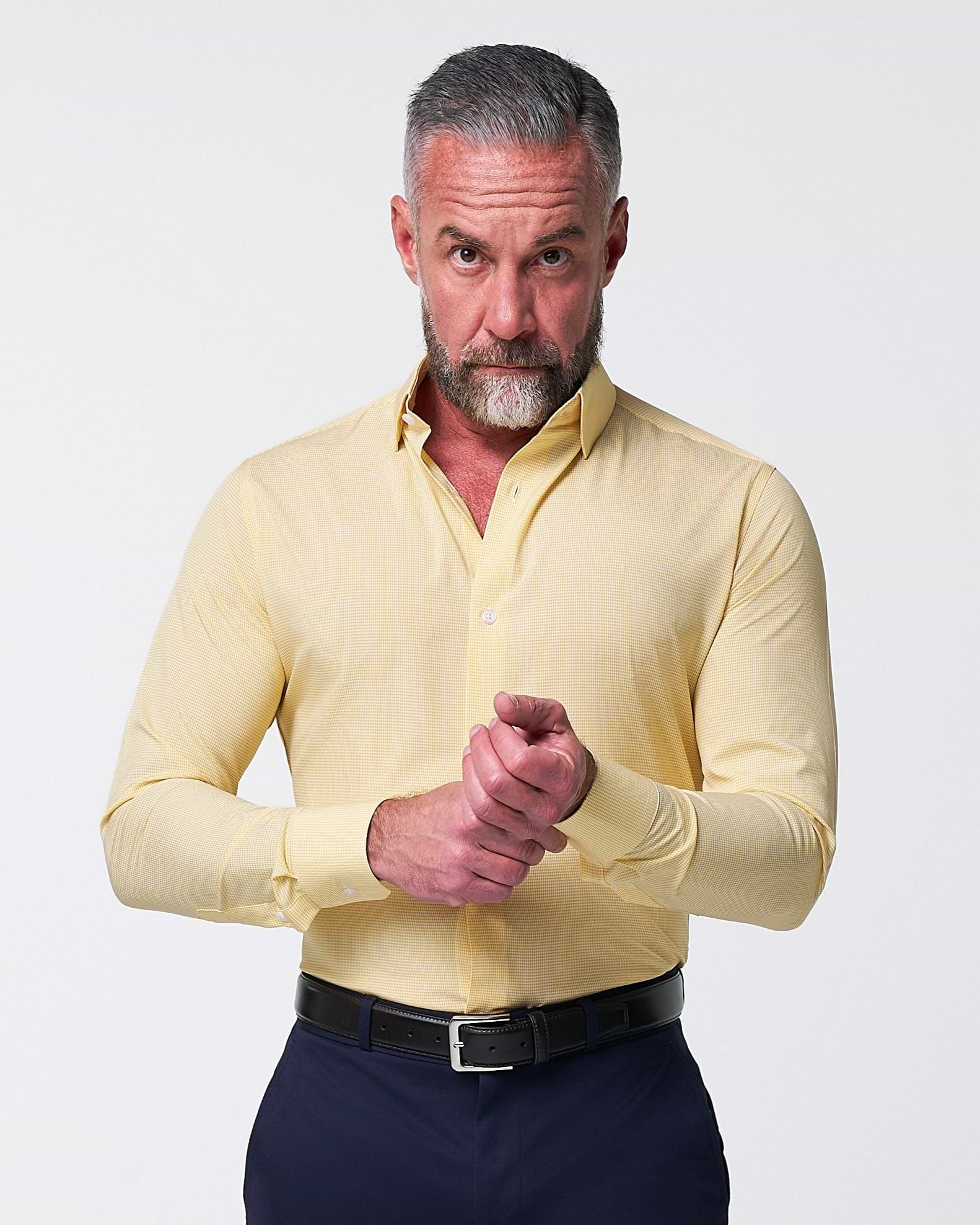 "The Stanley" Yellow Microcheck