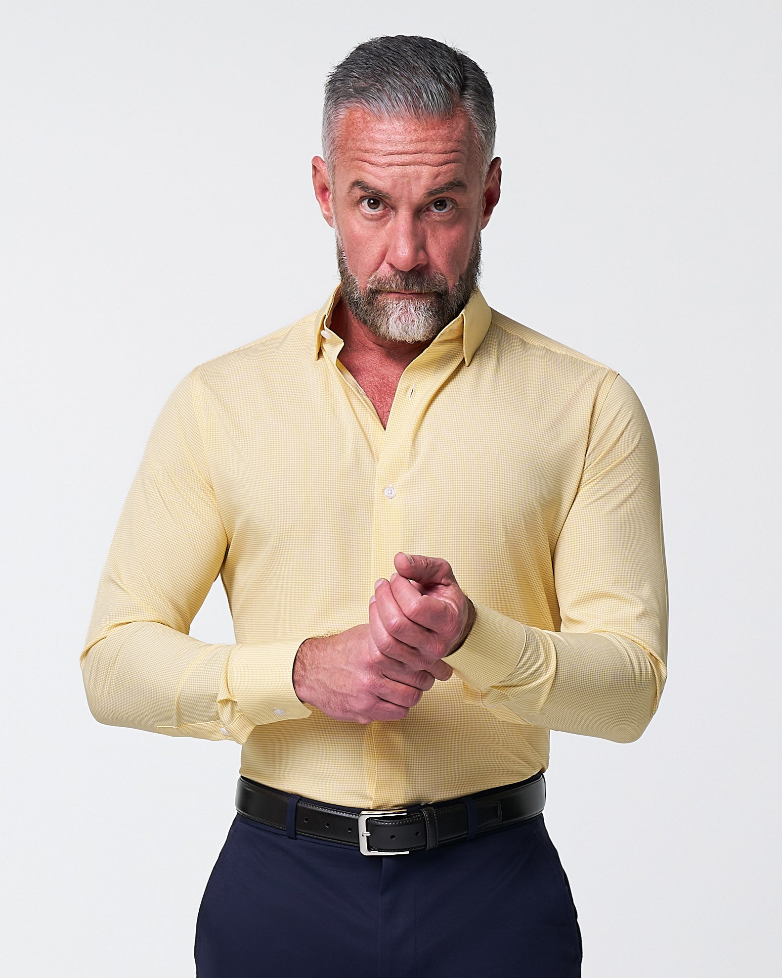 "The Stanley" Yellow Microcheck