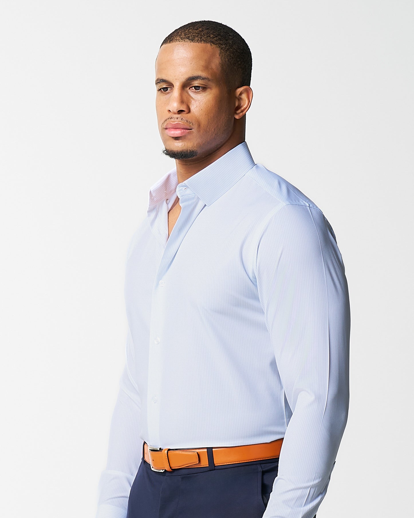 "The Watertown" White & Light Blue Mini Windowpane