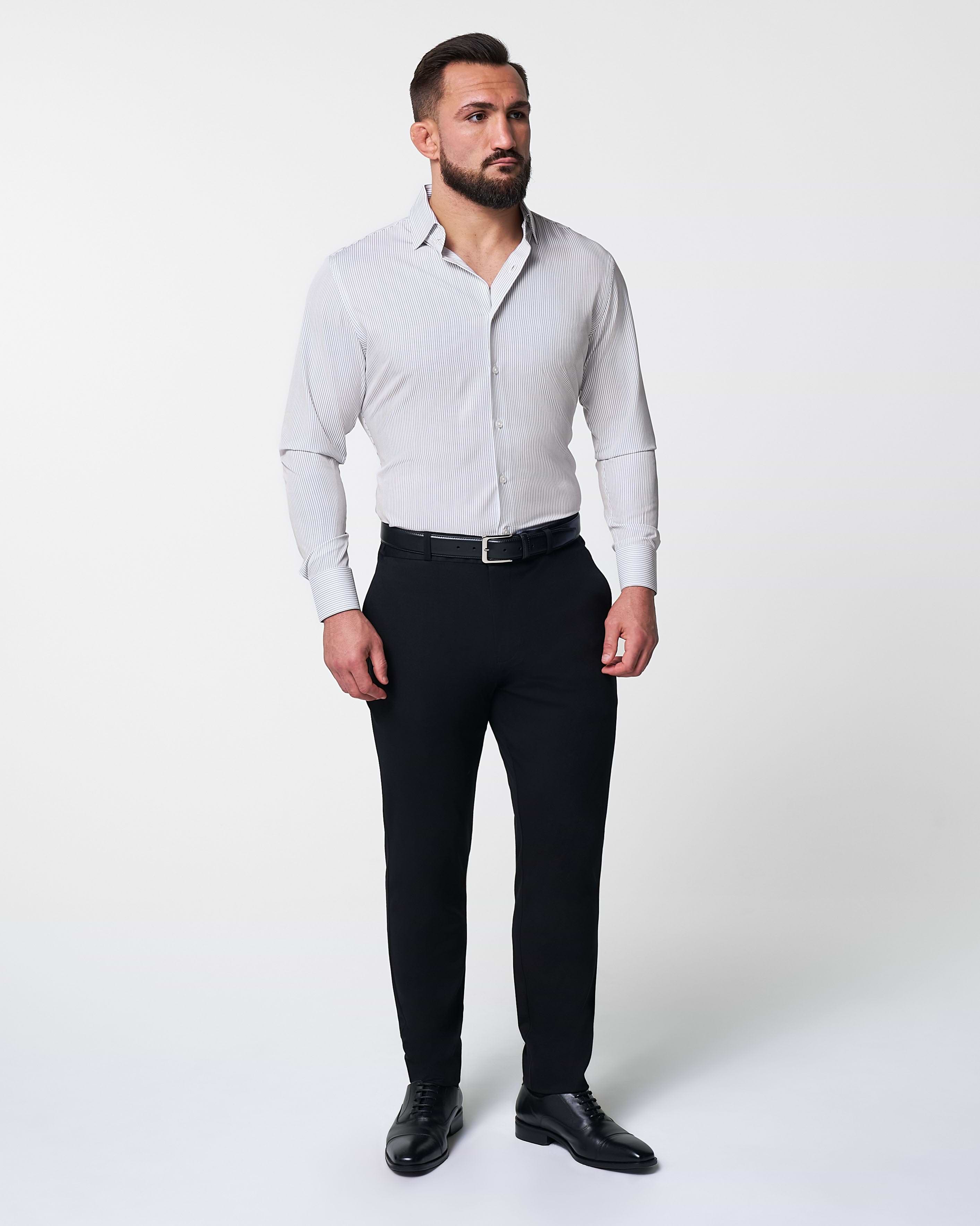 "The Wylder" Charcoal Chalked Pinstripe