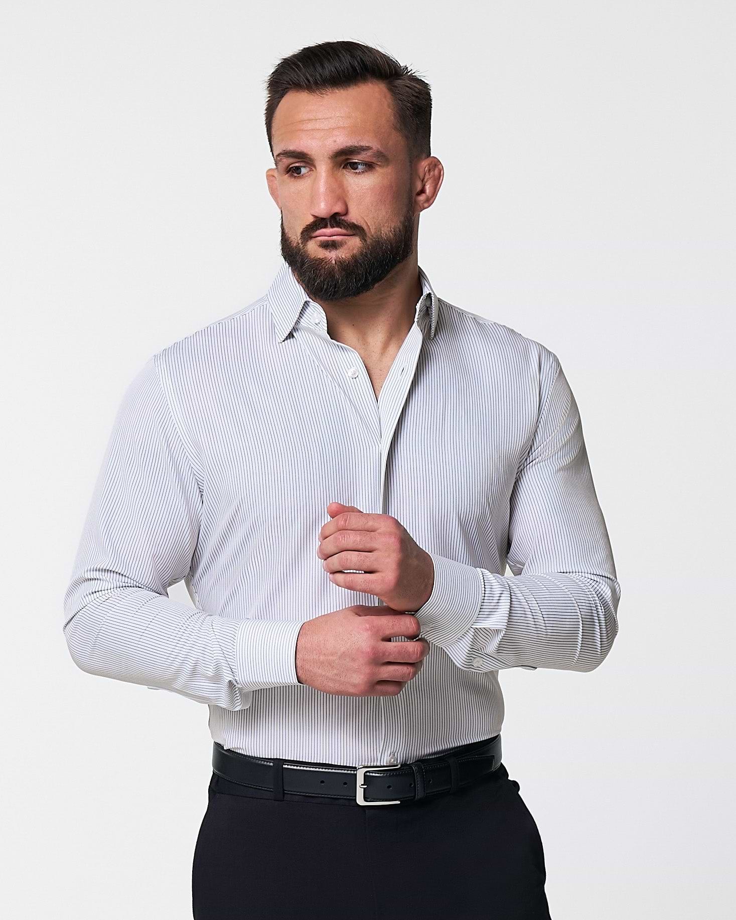 "The Wylder" Charcoal Chalked Pinstripe