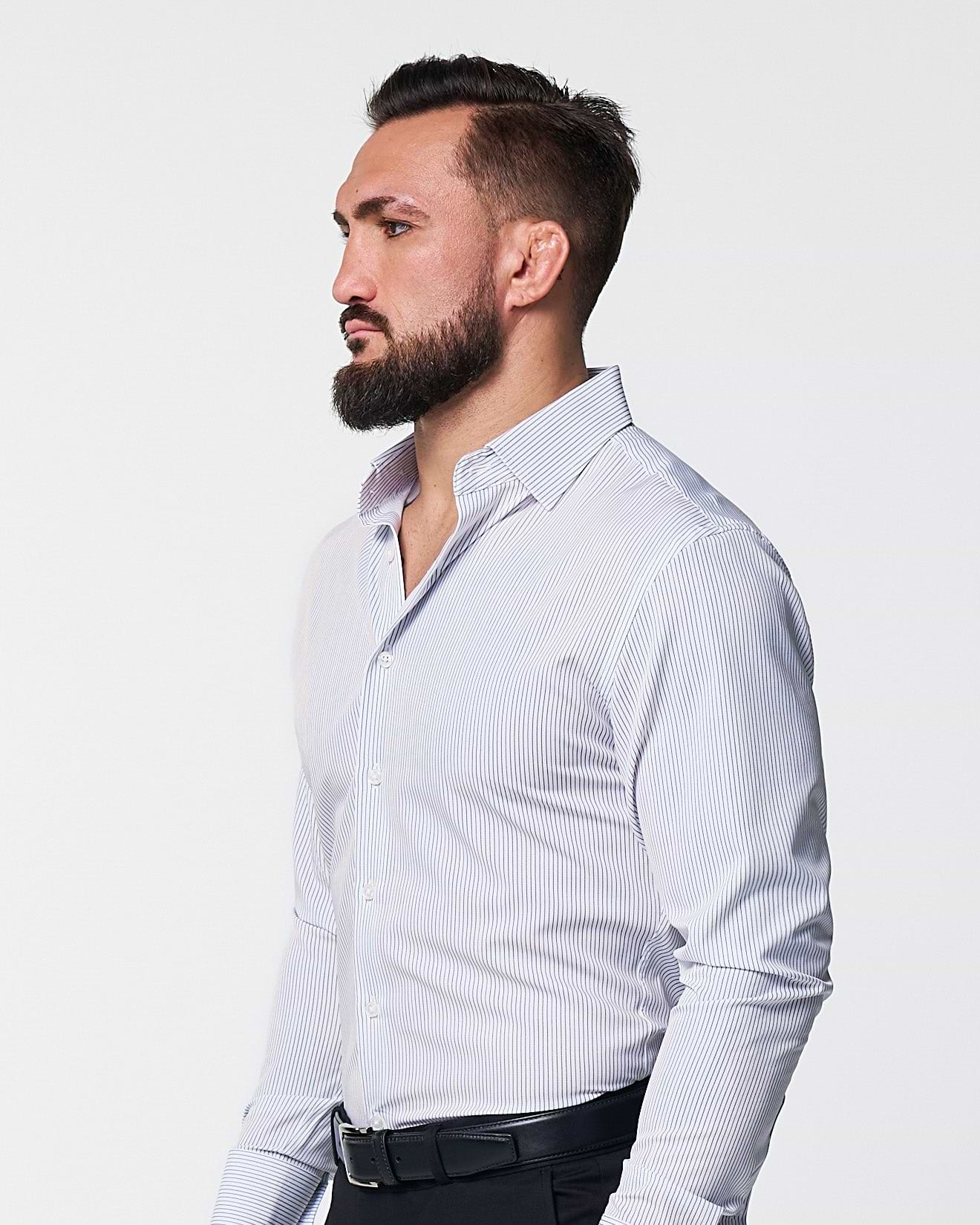 "The Wylder" Charcoal Chalked Pinstripe