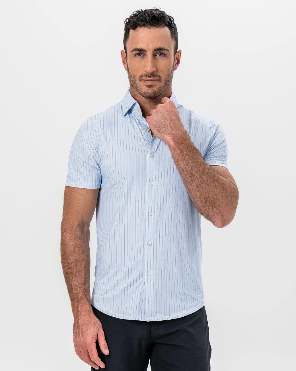 "The Landry" Light Blue Micro Pinstripe