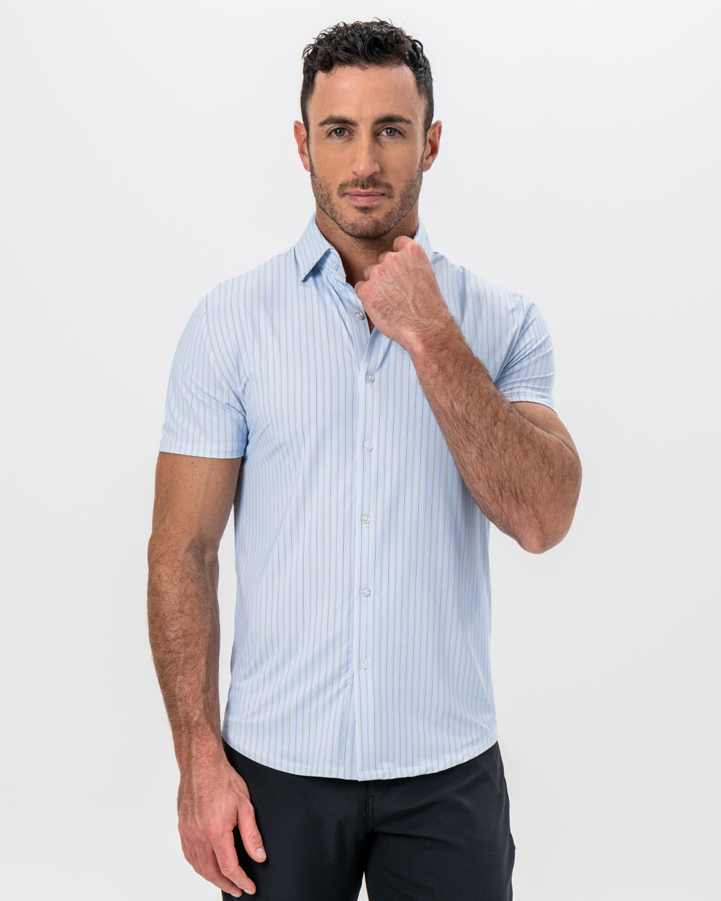 "The Landry" Light Blue Micro Pinstripe