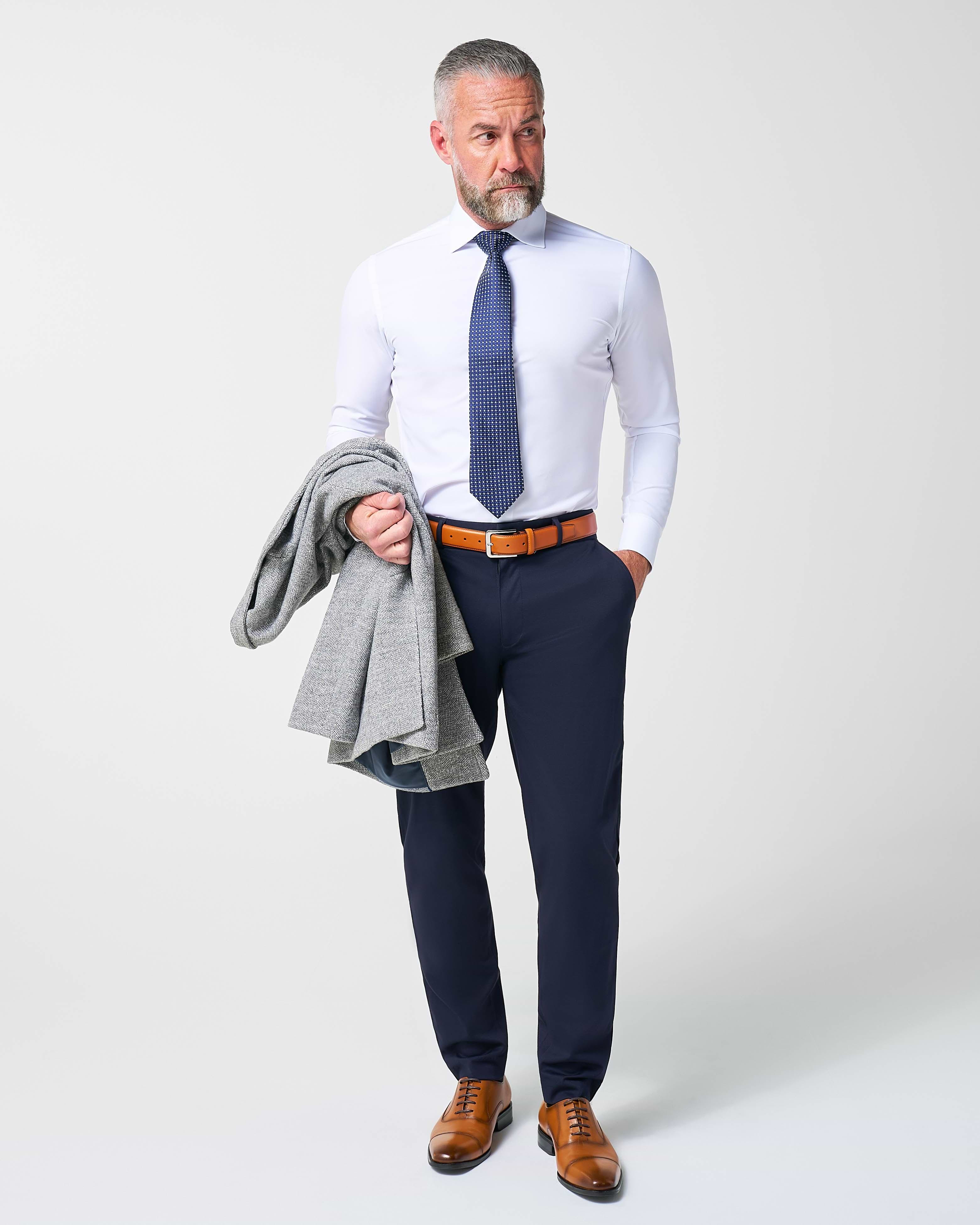 Open Button Overcoat - Grey Herringbone