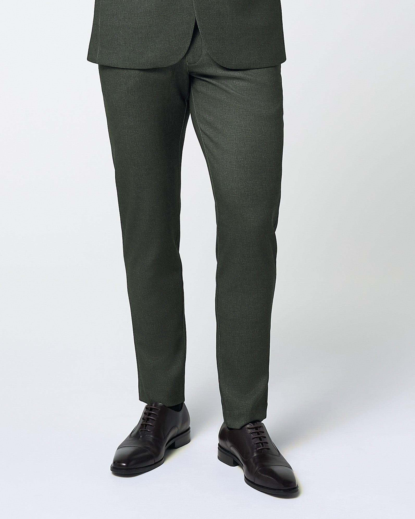 Athletic Fit Stretch Suit Pants - Deep Olive