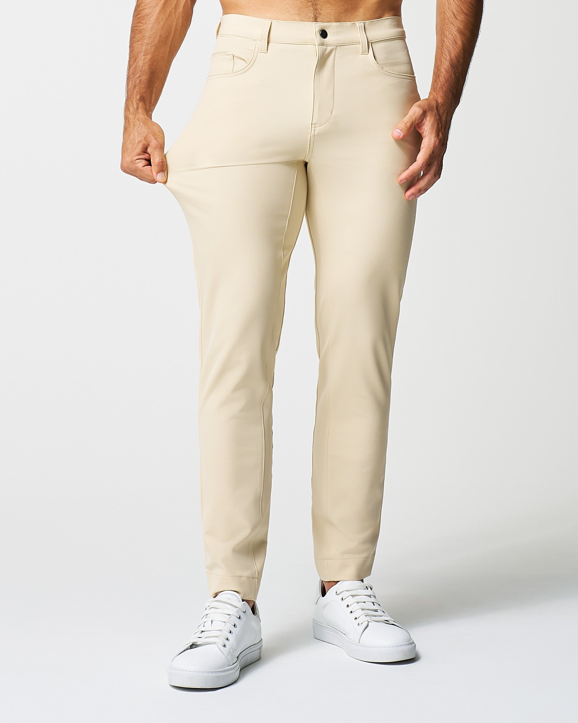 Athletic Fit Stretch Tech Chino - Mid Khaki