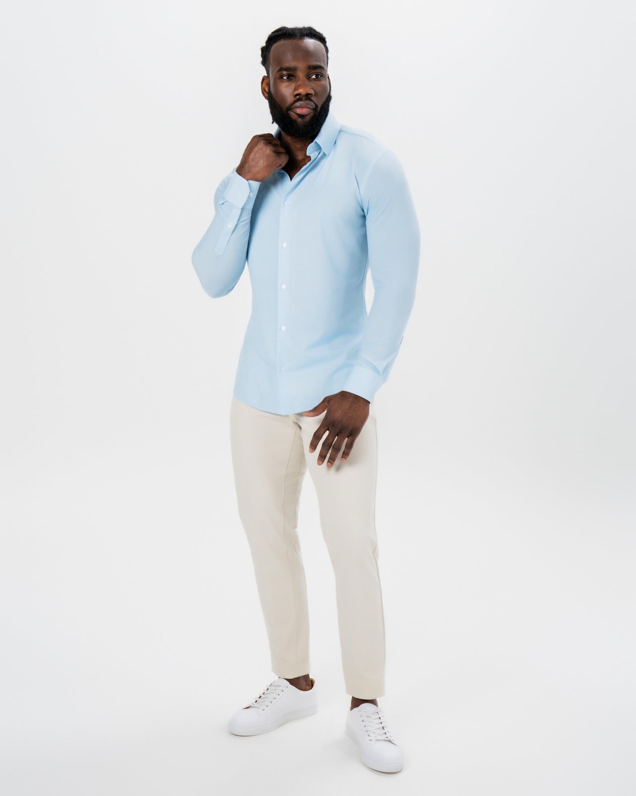 "The Stone" Light Blue Micro Diamond Geo Print