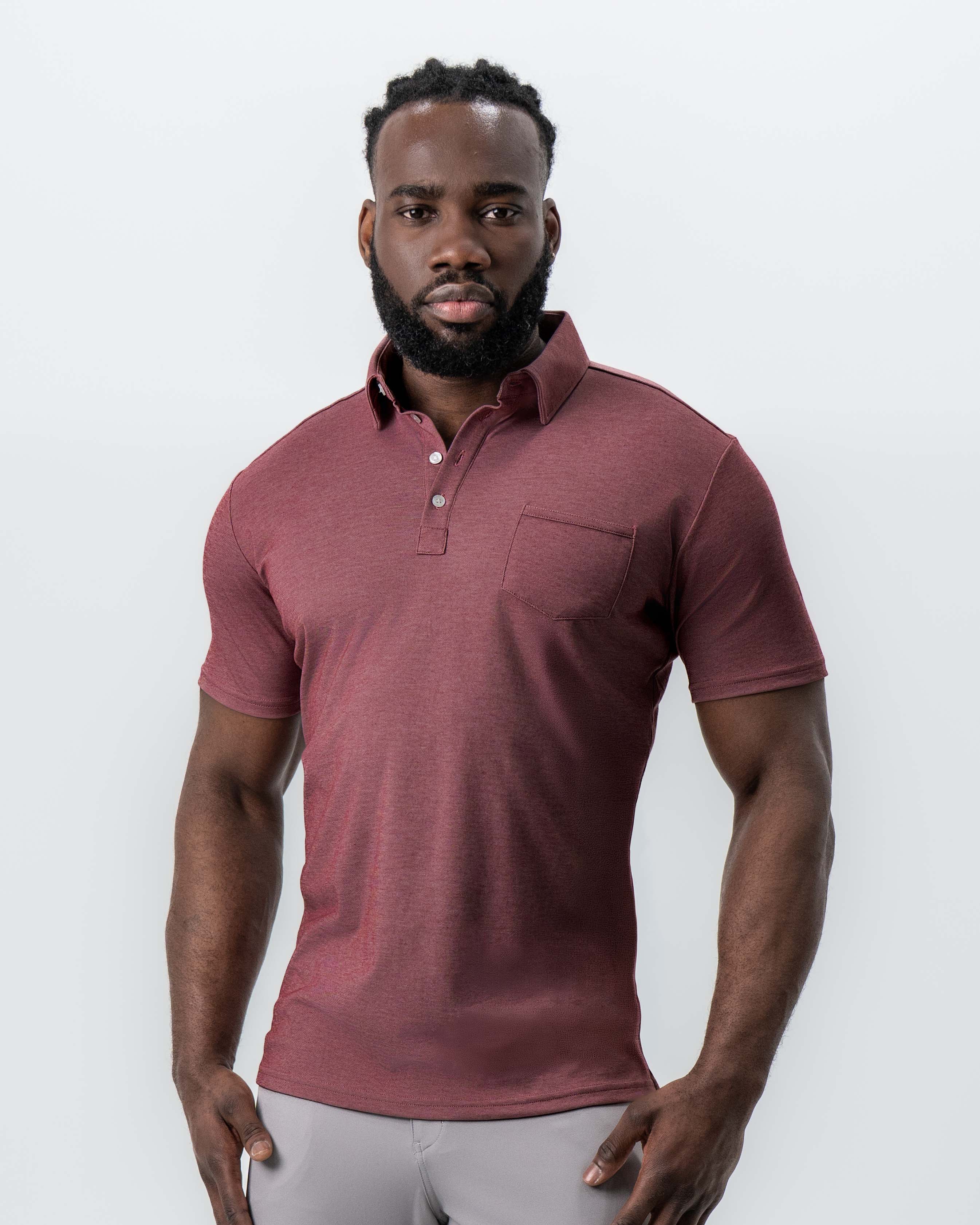 "The Avery" Maroon Pique Polo