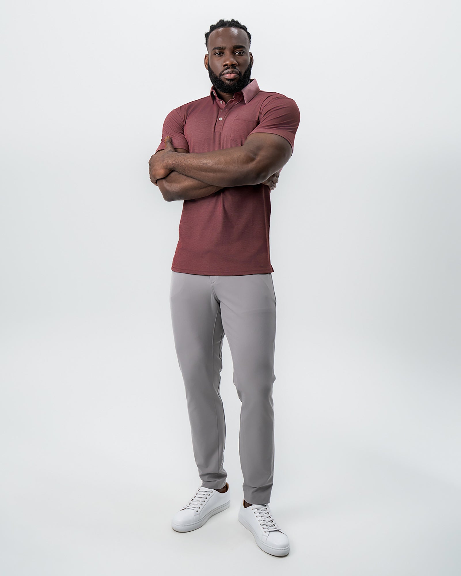 "The Avery" Maroon Pique Polo
