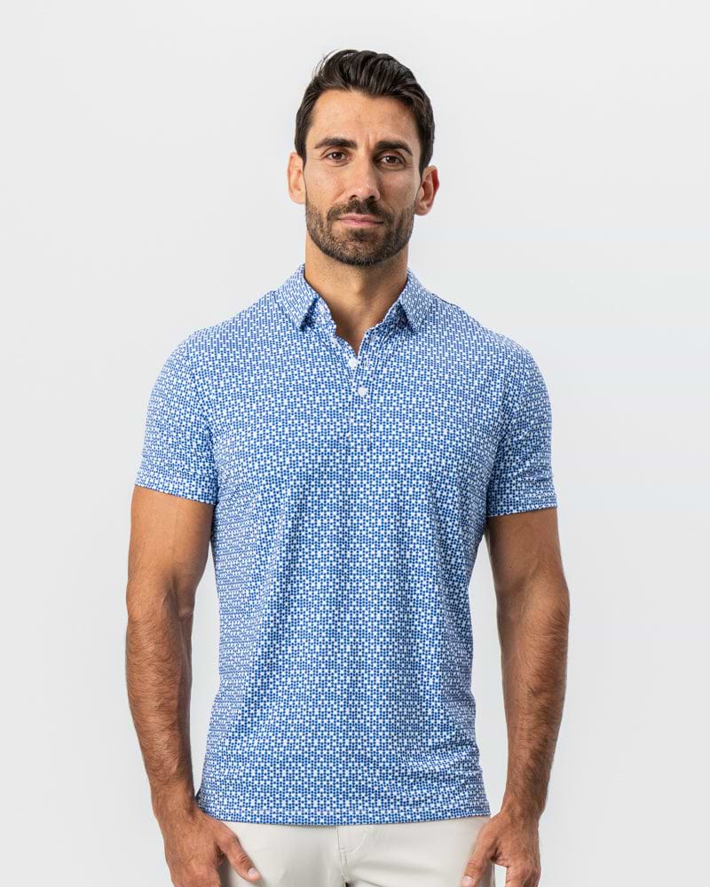 "The Beckham" Geo Royal Blue & White Double Circle