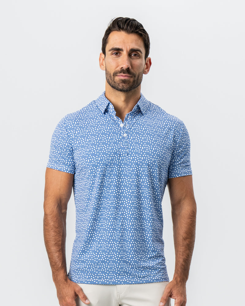 "The Beckham" Geo Royal Blue & White Double Circle