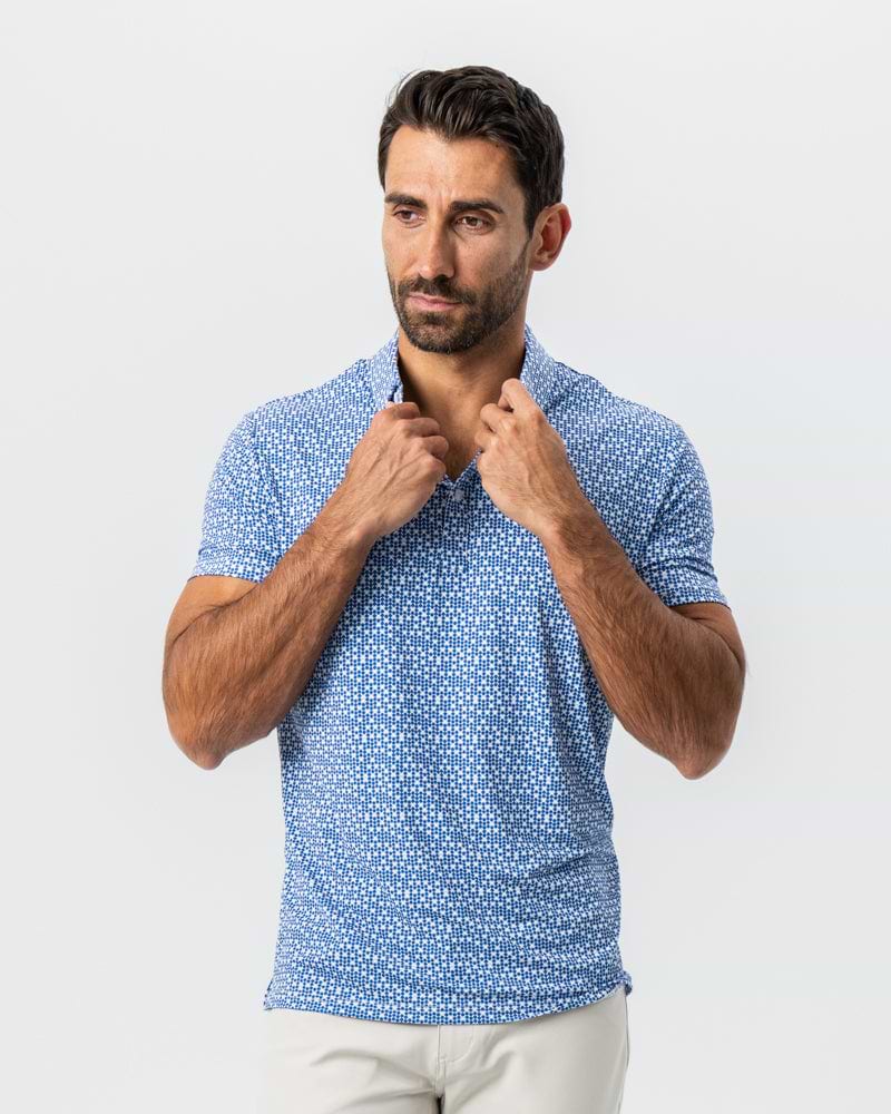 "The Beckham" Geo Royal Blue & White Double Circle