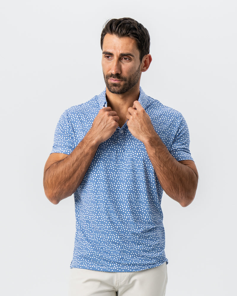 "The Beckham" Geo Royal Blue & White Double Circle