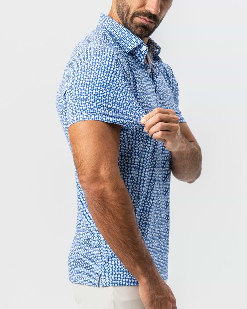 "The Beckham" Geo Royal Blue & White Double Circle