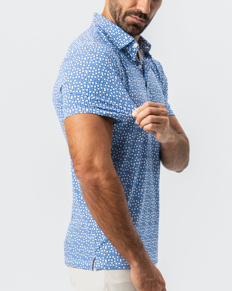 "The Beckham" Geo Royal Blue & White Double Circle