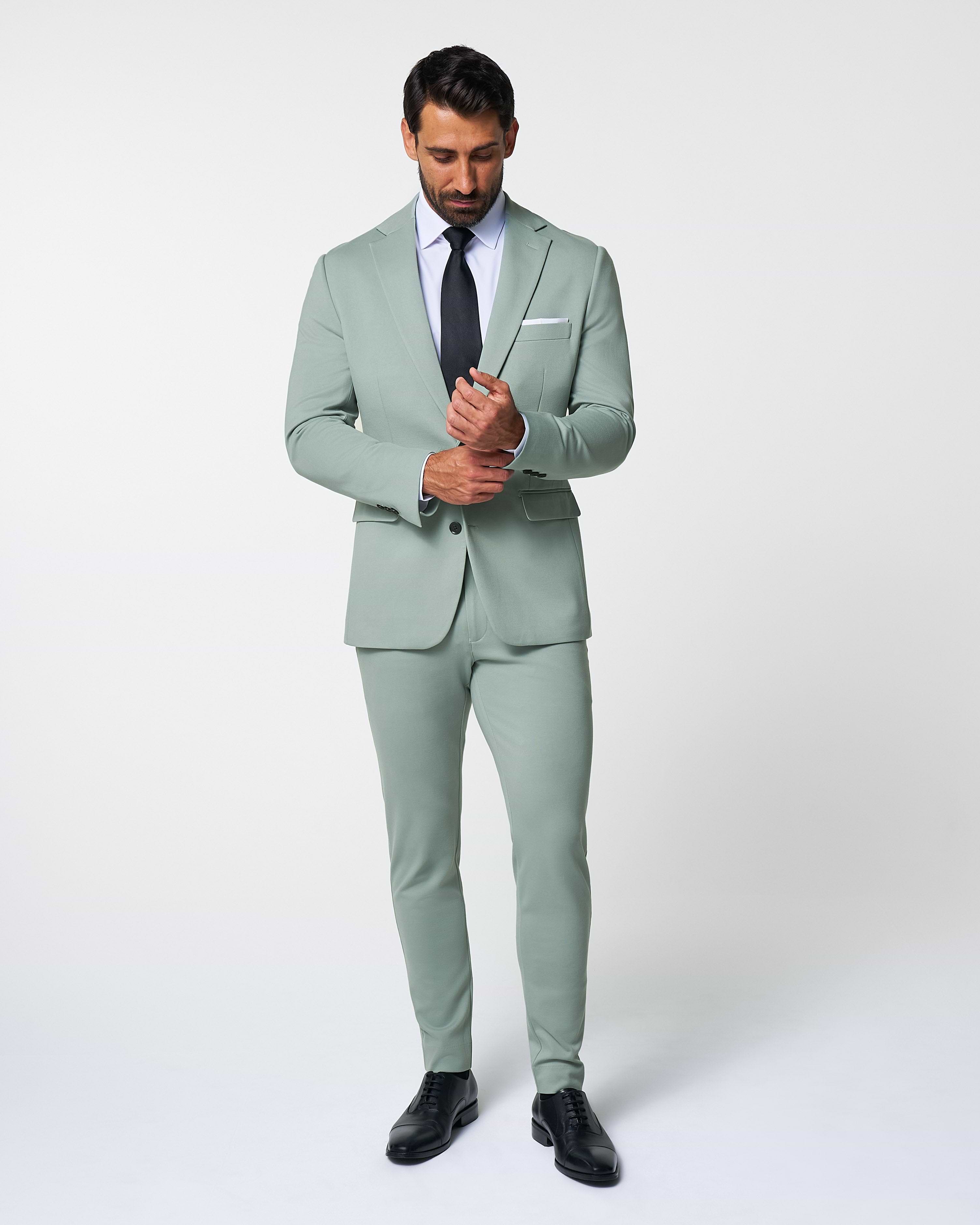 Athletic Fit Stretch Blazer - Solid Dusty Sage