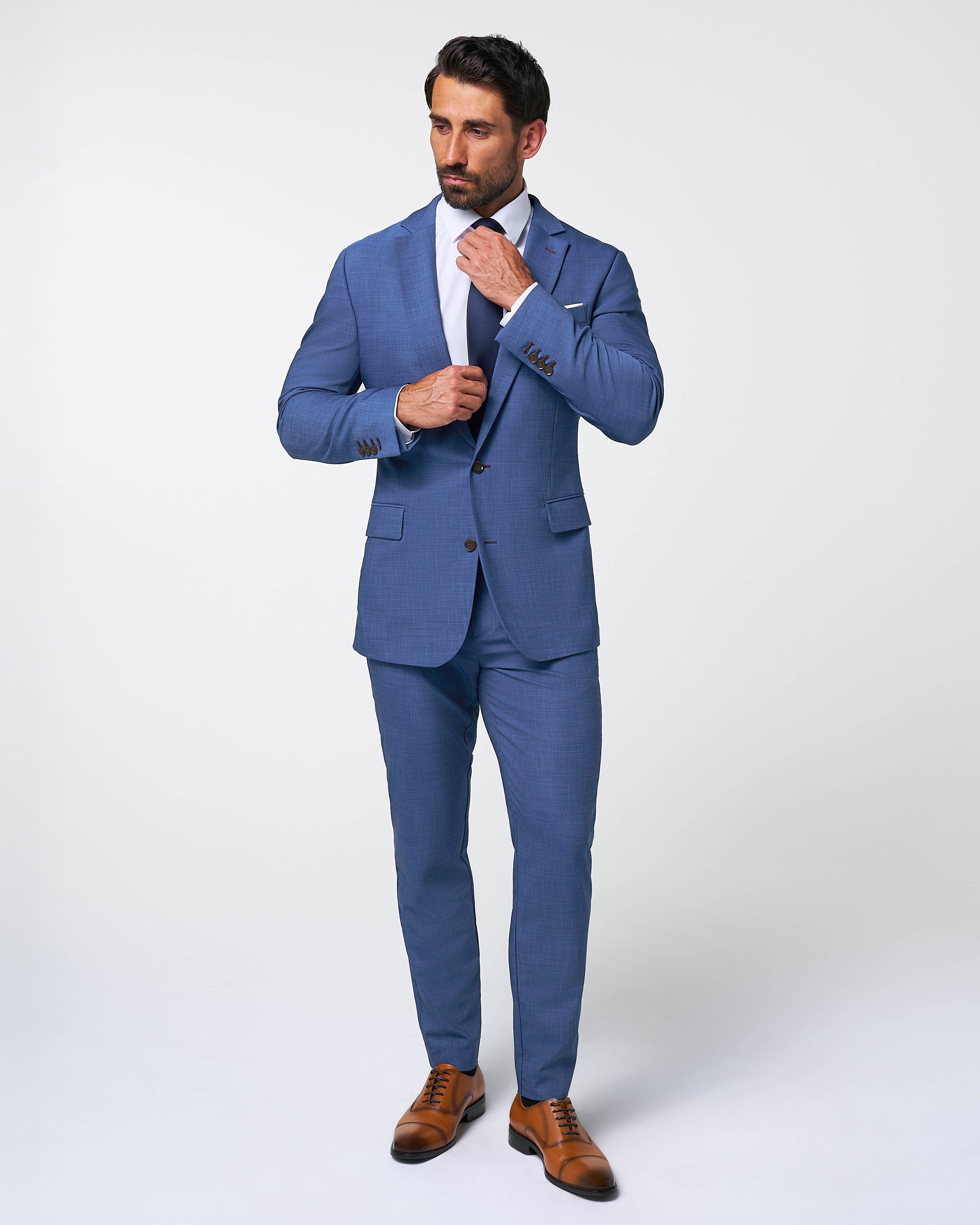 Athletic Fit Stretch Blazer - Heathered Blue