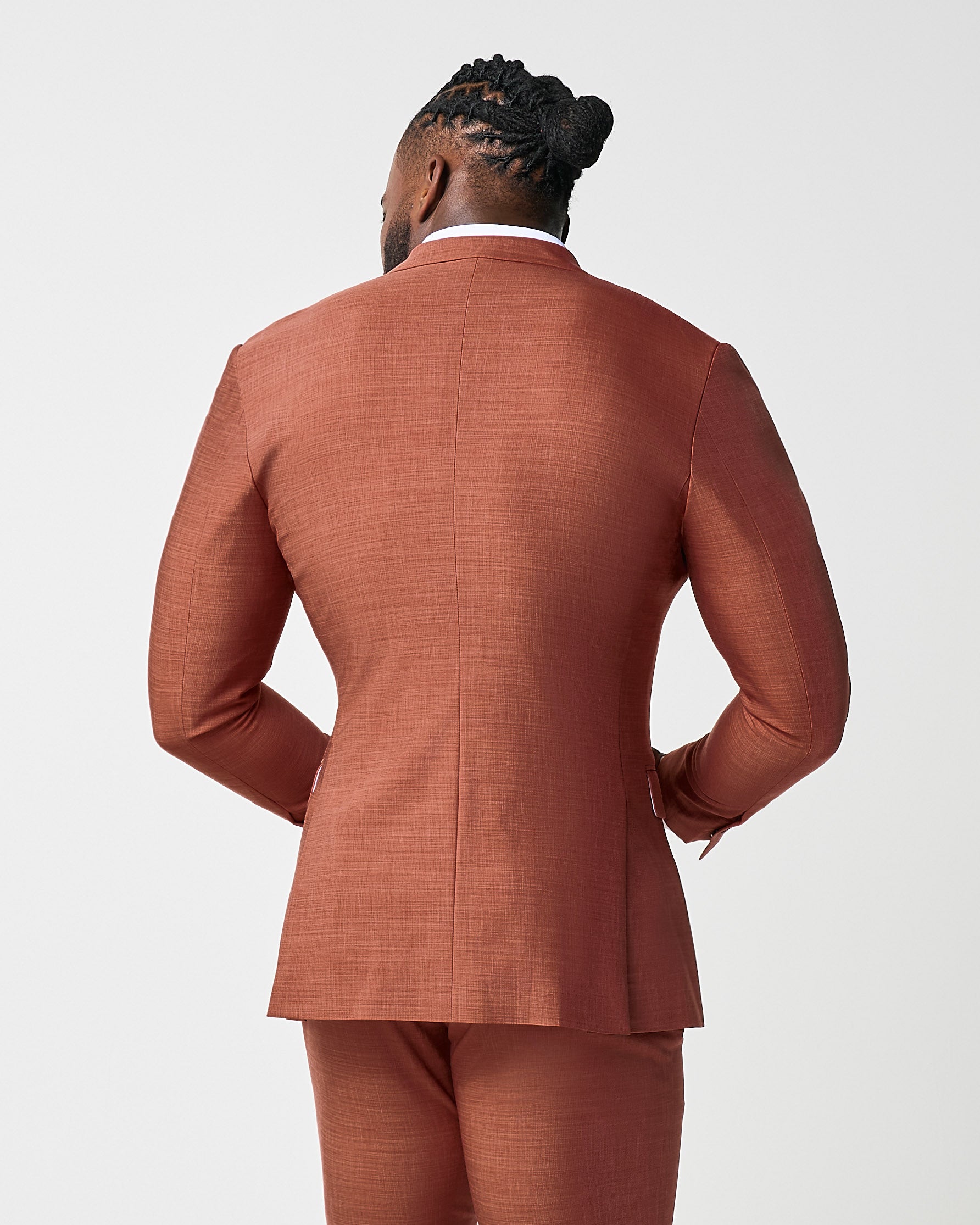 Athletic Fit Stretch Blazer - Heathered Burnt Orange