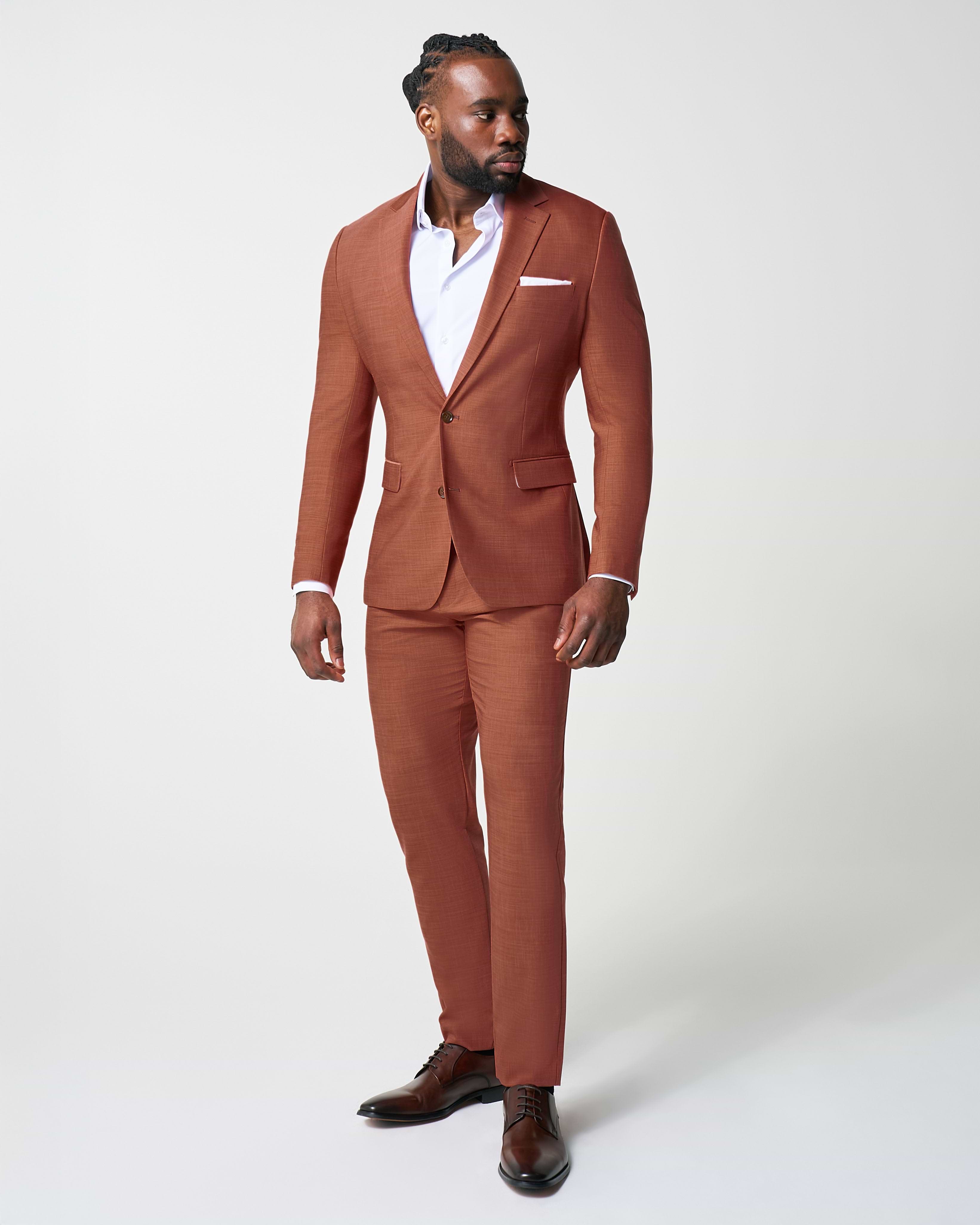 Athletic Fit Stretch Blazer - Heathered Burnt Orange