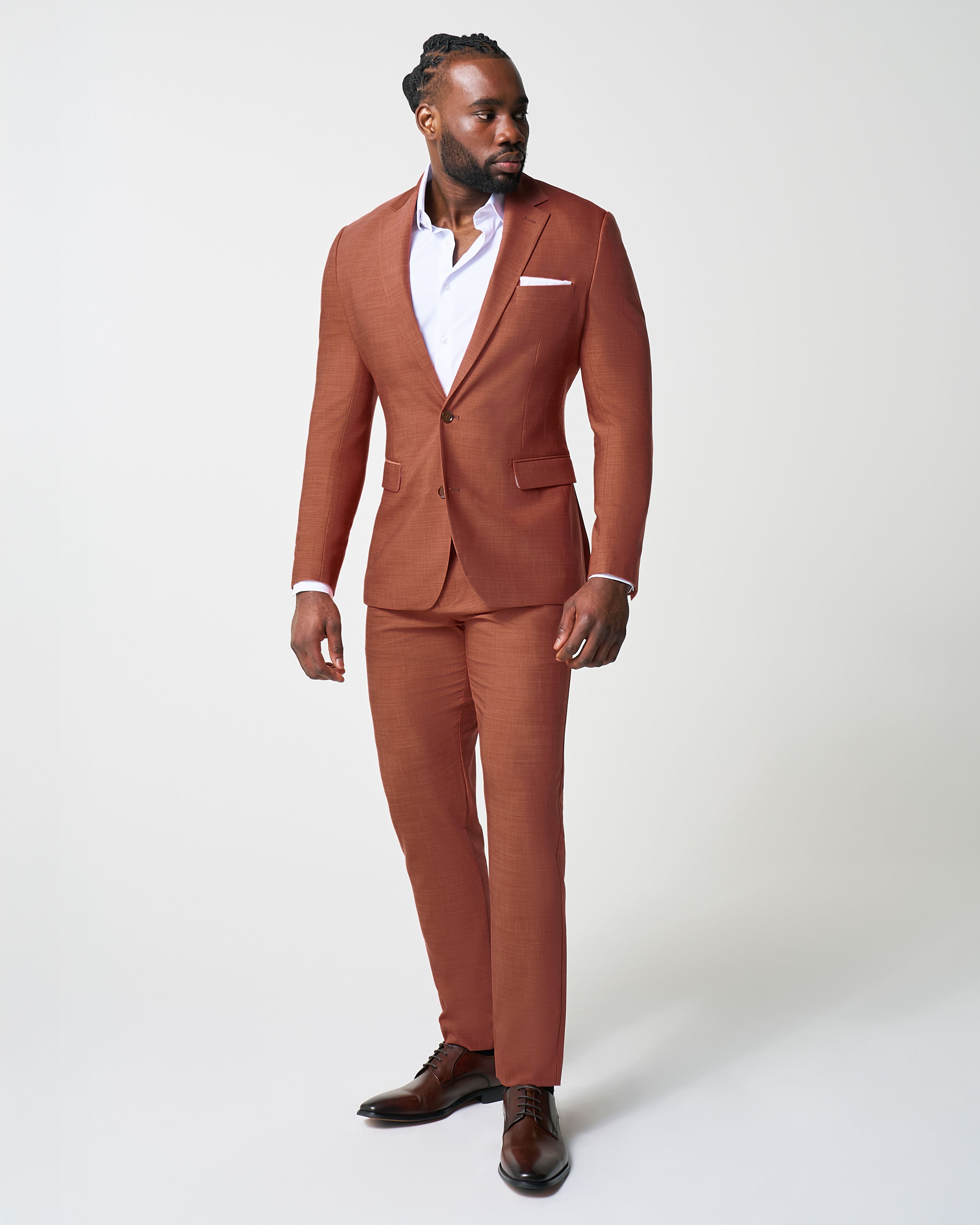 Athletic Fit Stretch Blazer - Heathered Burnt Orange